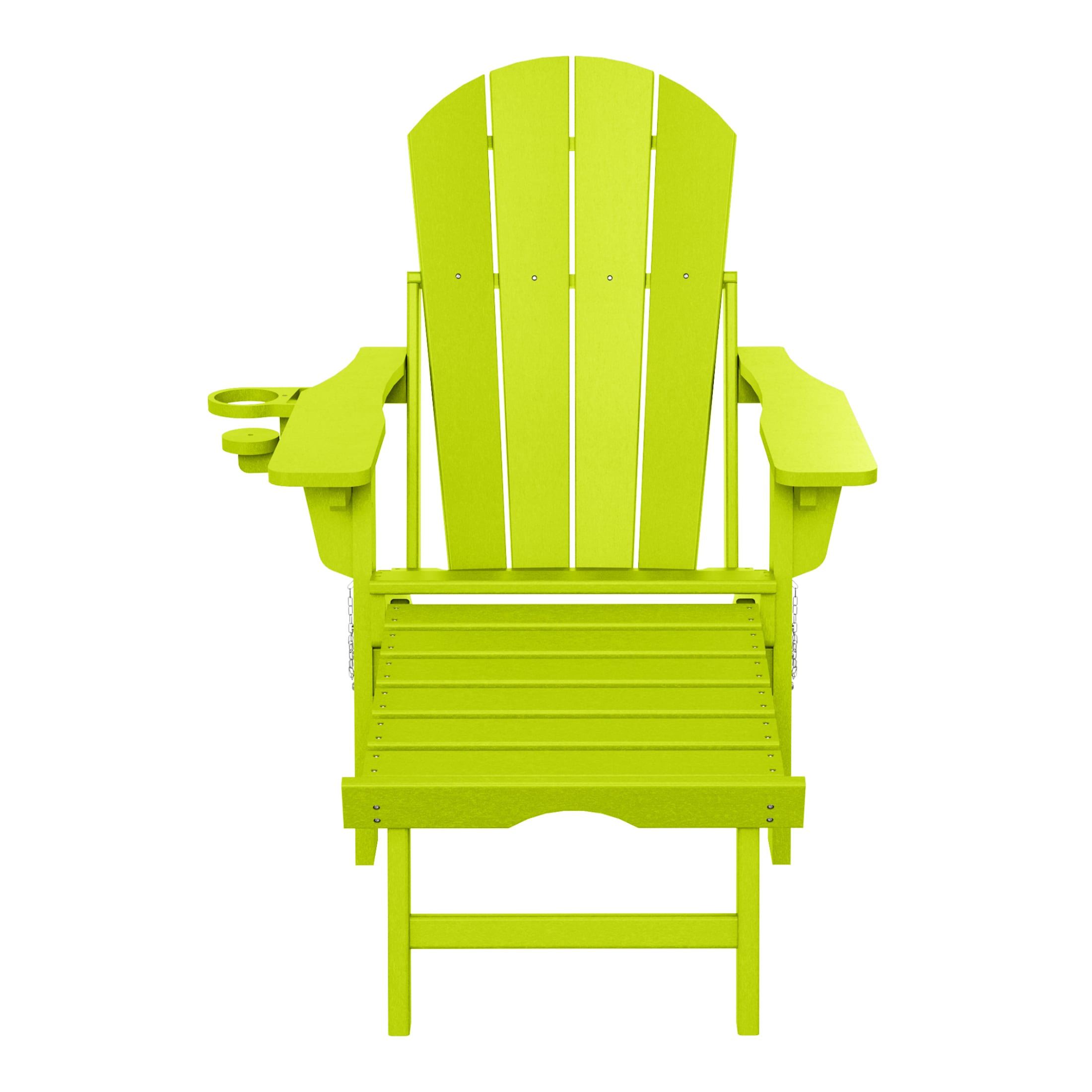 Costaelm -  Paradise Folding Adjustable Adirondack Chair with Retractable Footrest and Cup Holder