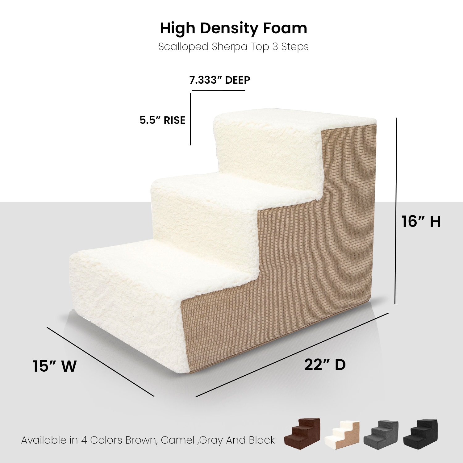 Camel Sherpa High Density Foam Pet Stairs
