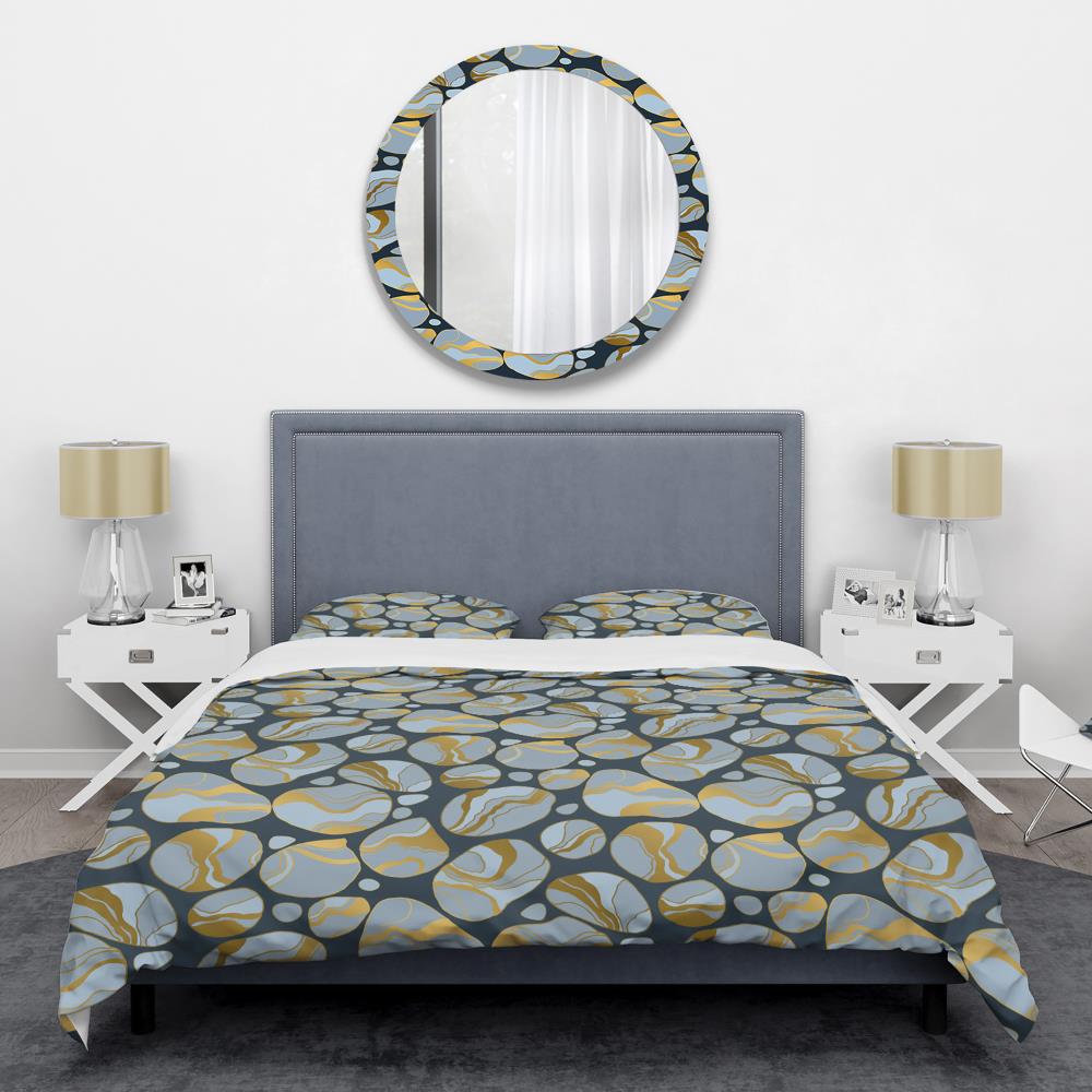 Designart BED24389-T 3 -Piece Blue Twin Duvet cover Set