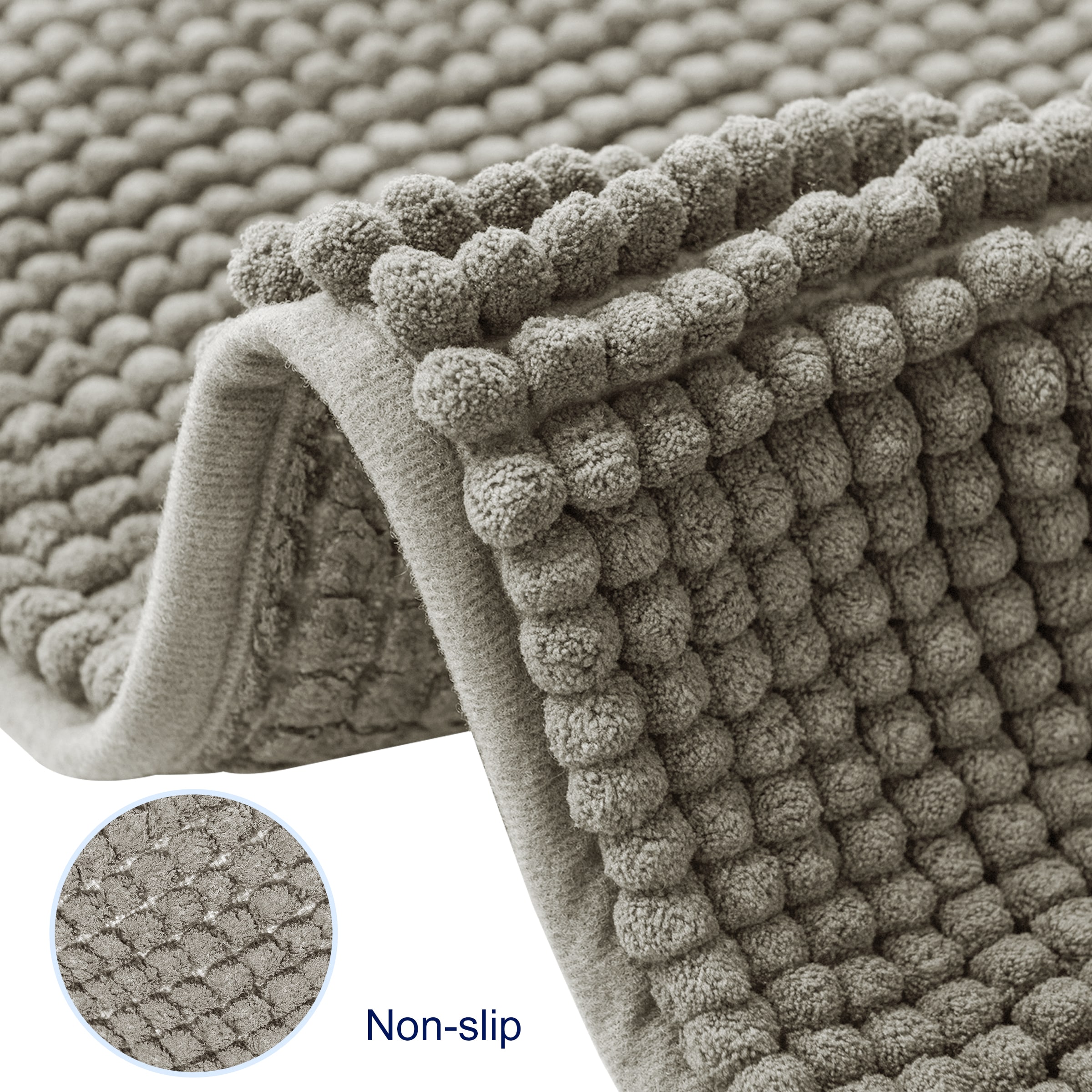 Subrtex Luxury Chenille 16-in x 24-in Taupe Brown Polyester Bath