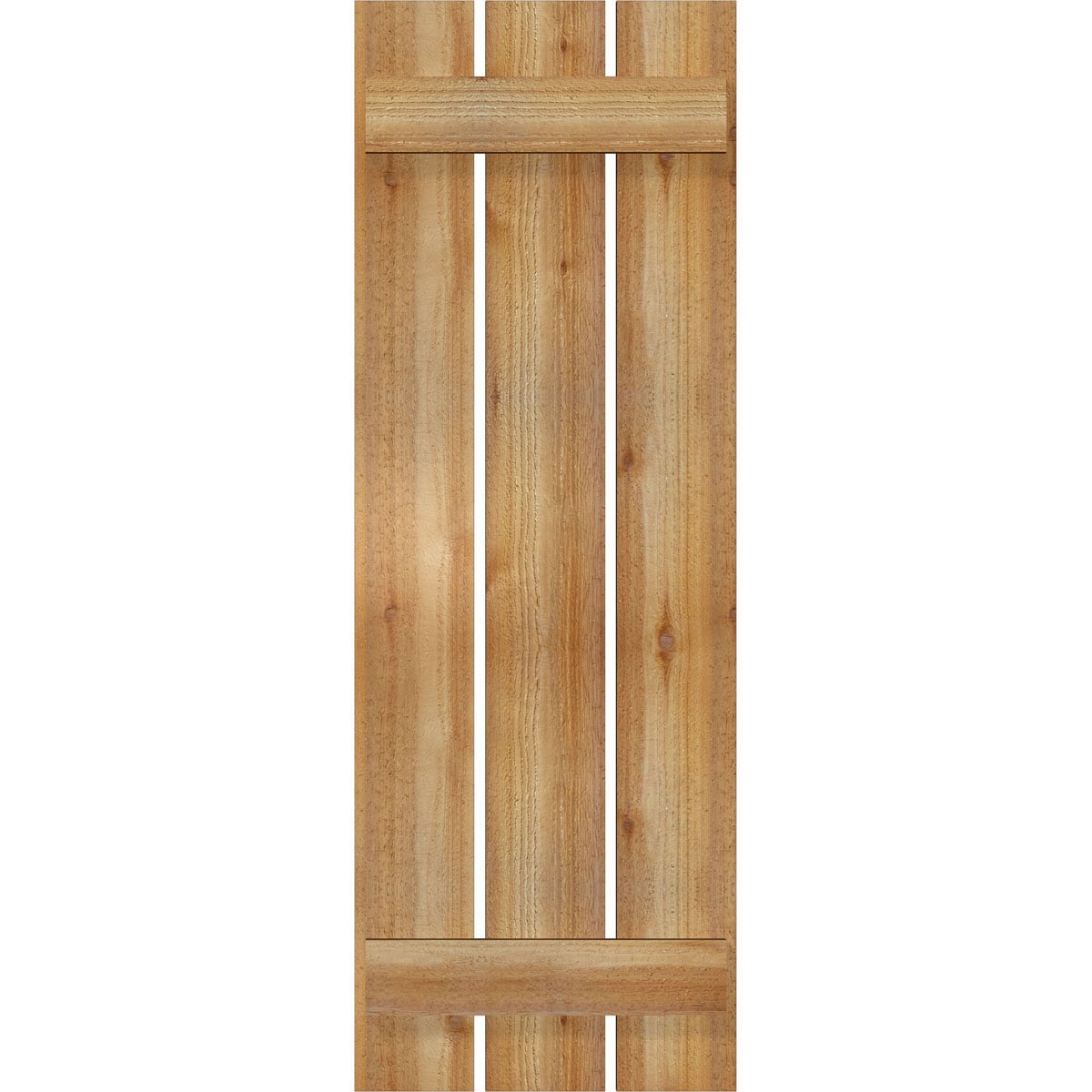 Ekena Millwork RBS06S17X049RWR 17.125-in W x 49-in H Unfinished Paintable/Stainable Board and batten Spaced Wood Exterior Shutters ( 2 -Pack )