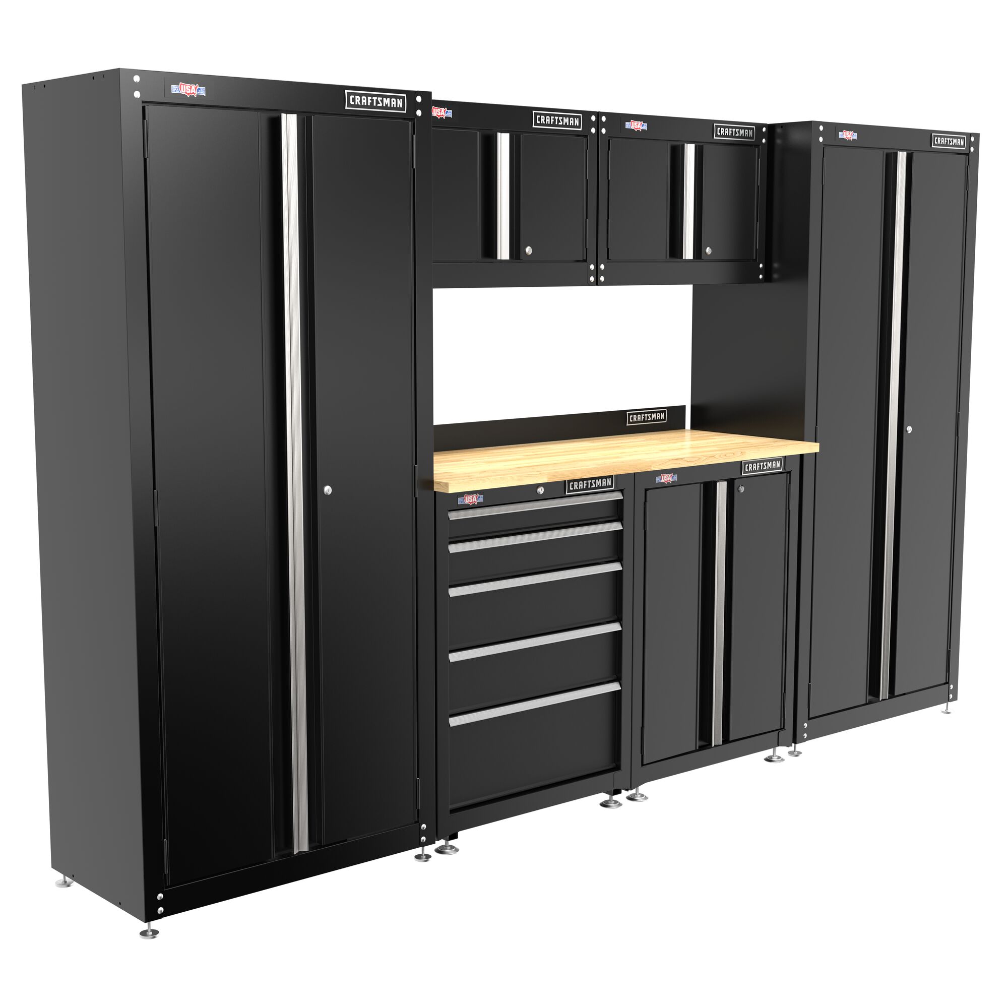 Hardware Craft Fishing Garage Storage Cabinet in Black with Drawers