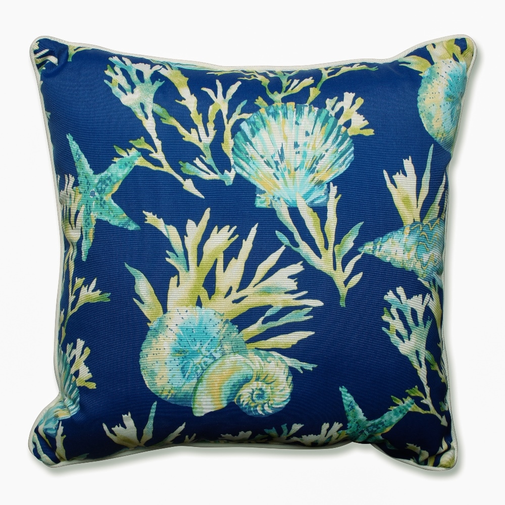 Pillow Perfect 592961 Daytrip Pacific Floral Blue Square Throw Pillow