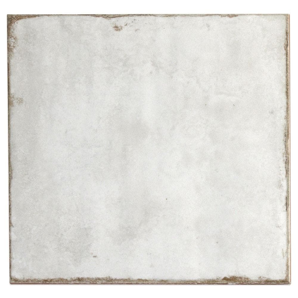 Haven Collection White Polished Ceramic Square Wall Tile