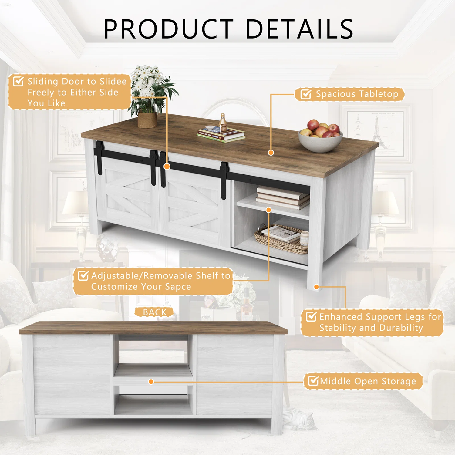 Vineego LS-CT23-159-WM Coffee-Tables - View #6