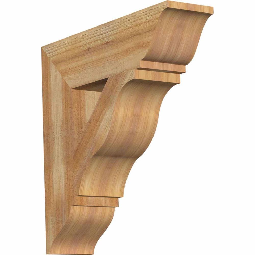 Ekena Millwork BKT06X24X24FST01RWR Funston traditional rough sawn 6-in x 24-in x 24-in Western red cedar Brown Wood Standard bracket