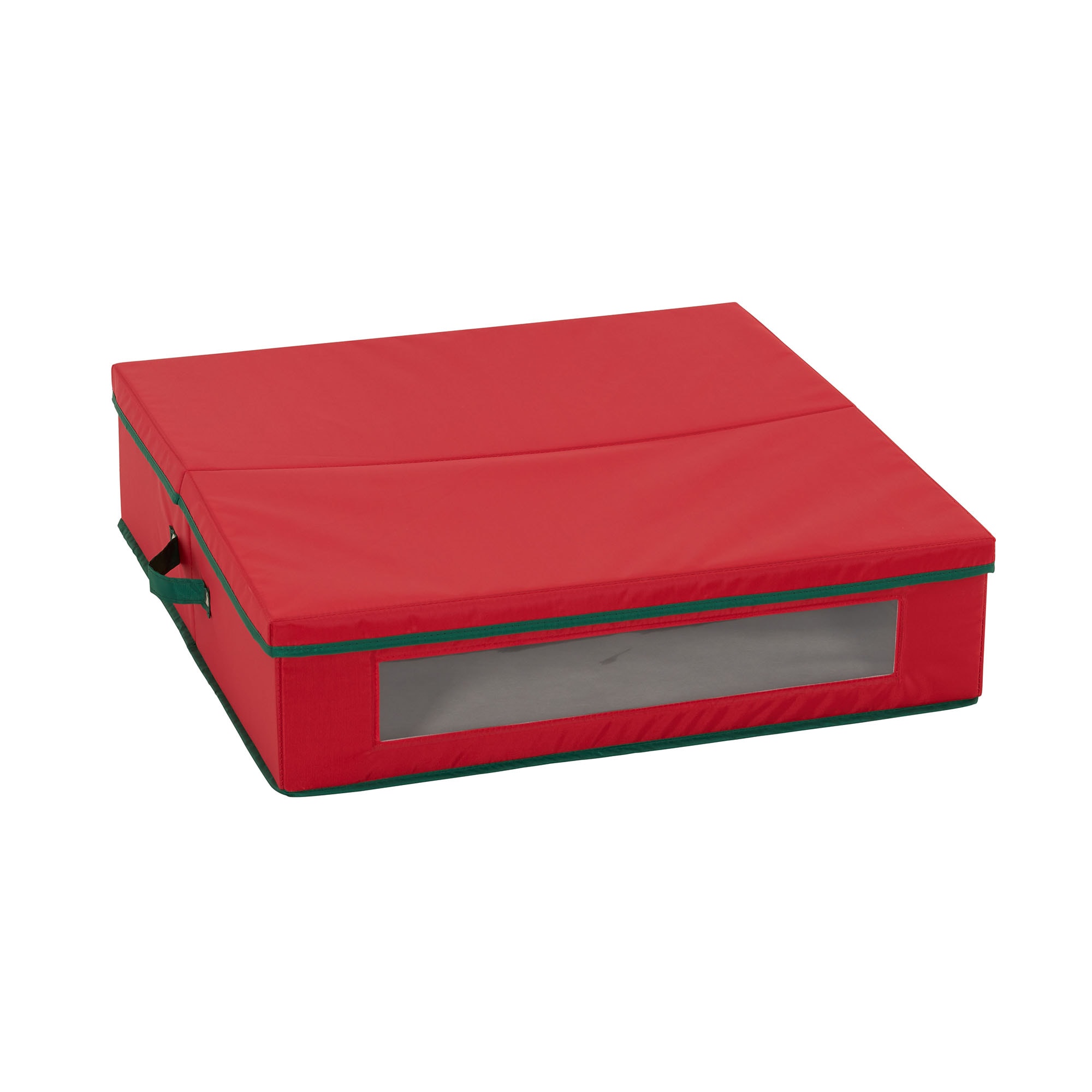 Household Essentials Christmas Wreath Storage Container 24 Inch Holiday Wreath Storage Box with Handles Sturdy Sides Keeps Wreaths Free of Dust and Pests in Storage #HH582RED-1