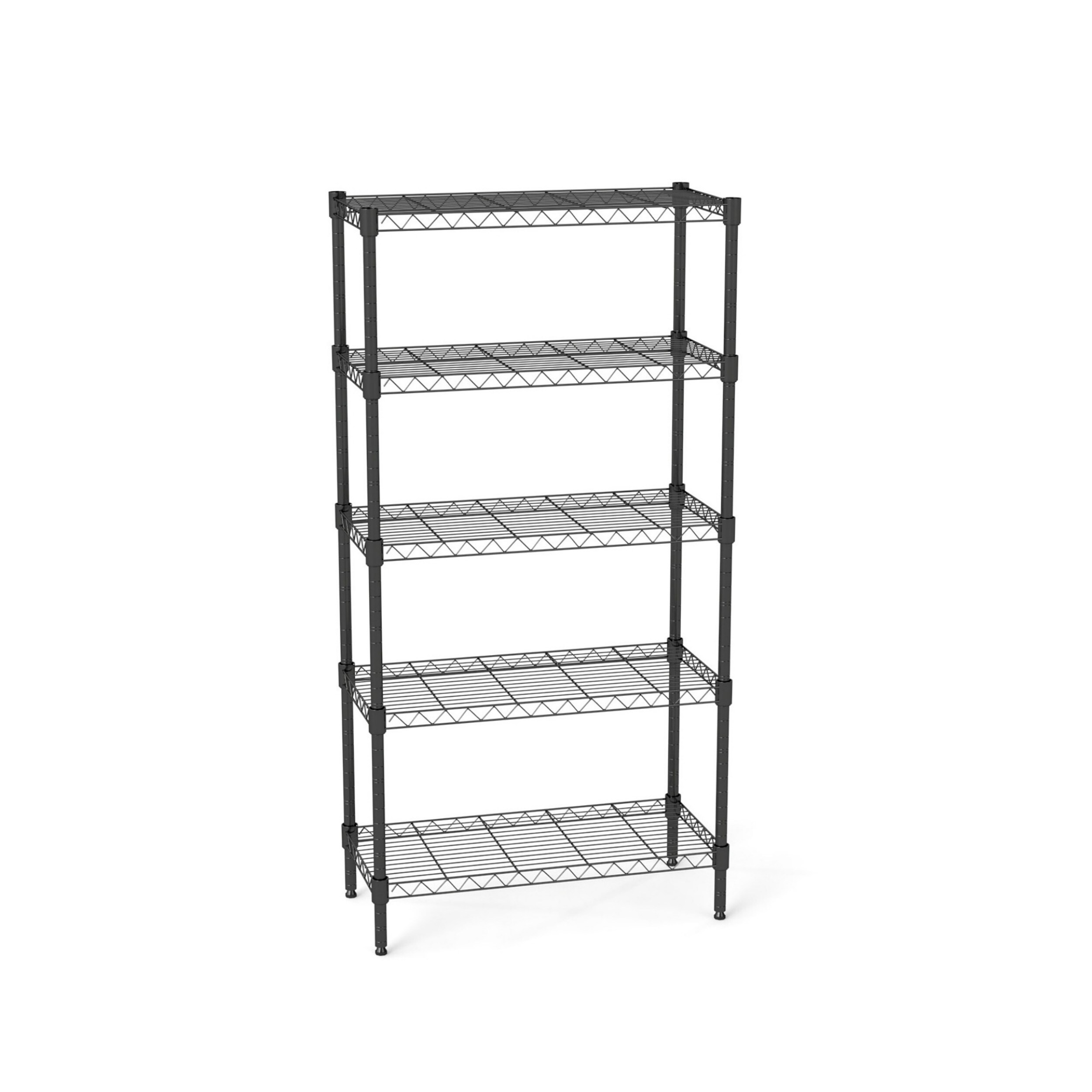 Cuschoice 29.5-in D x 13.8-in W x 59-in H 5-Tier Adjustable Heavy-Duty Wire Shelving Unit - Rust-Resistant Black Rack