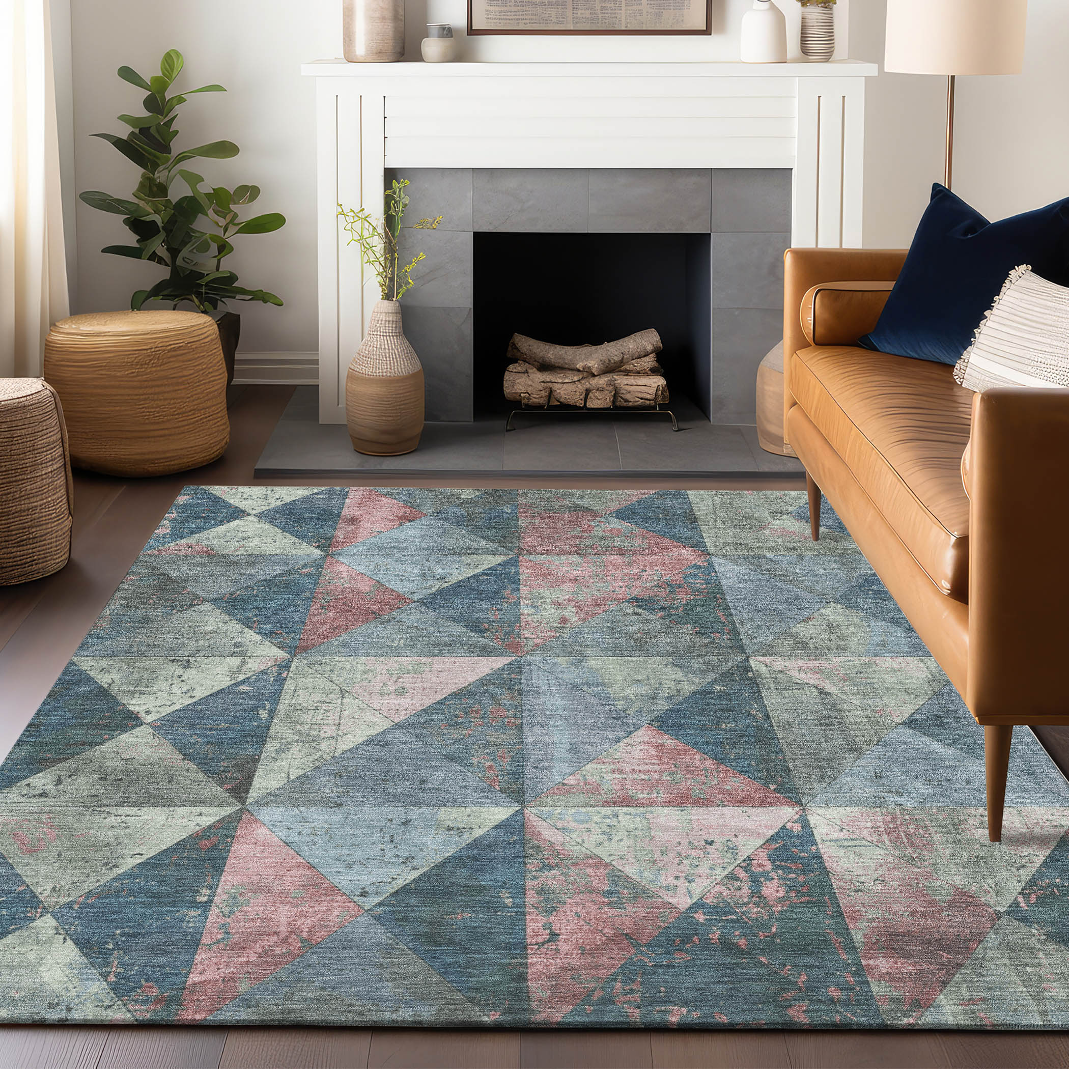 Addison Rugs ACN1721DN3X5 Chantille ACN1721DN 3 x 5 (ft) Loomed Denim Rectangular Indoor/Outdoor Machine washable Pet Friendly Area rug
