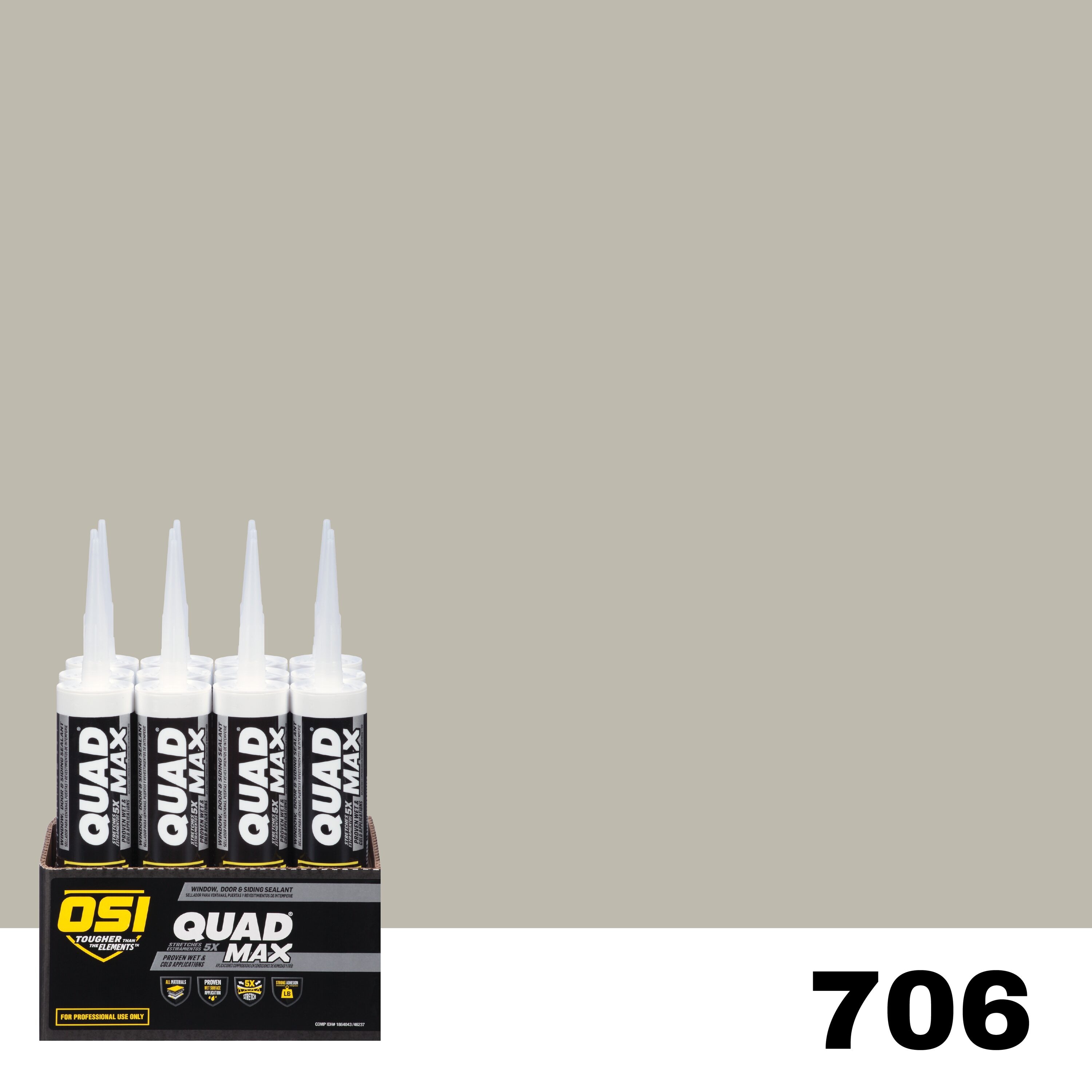 OSI 1869681 Quad Max 12 -Pack 9.5-oz Window door Green 706 Paintable Advanced Sealant Caulk