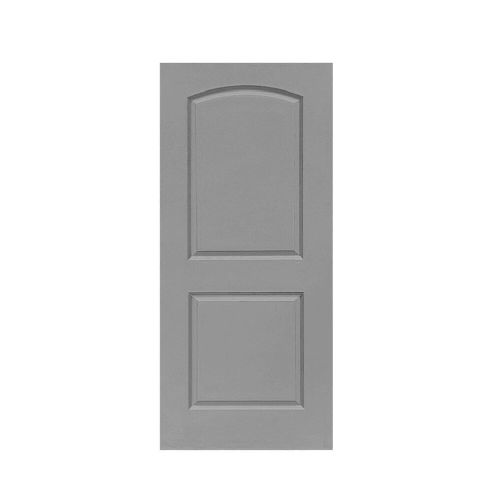 CALHOME PK-2PANEL-RD-30SG 30-in x 80-in Light Gray Stained MDF Hollow core Single Barn Door (Hardware Not Included)