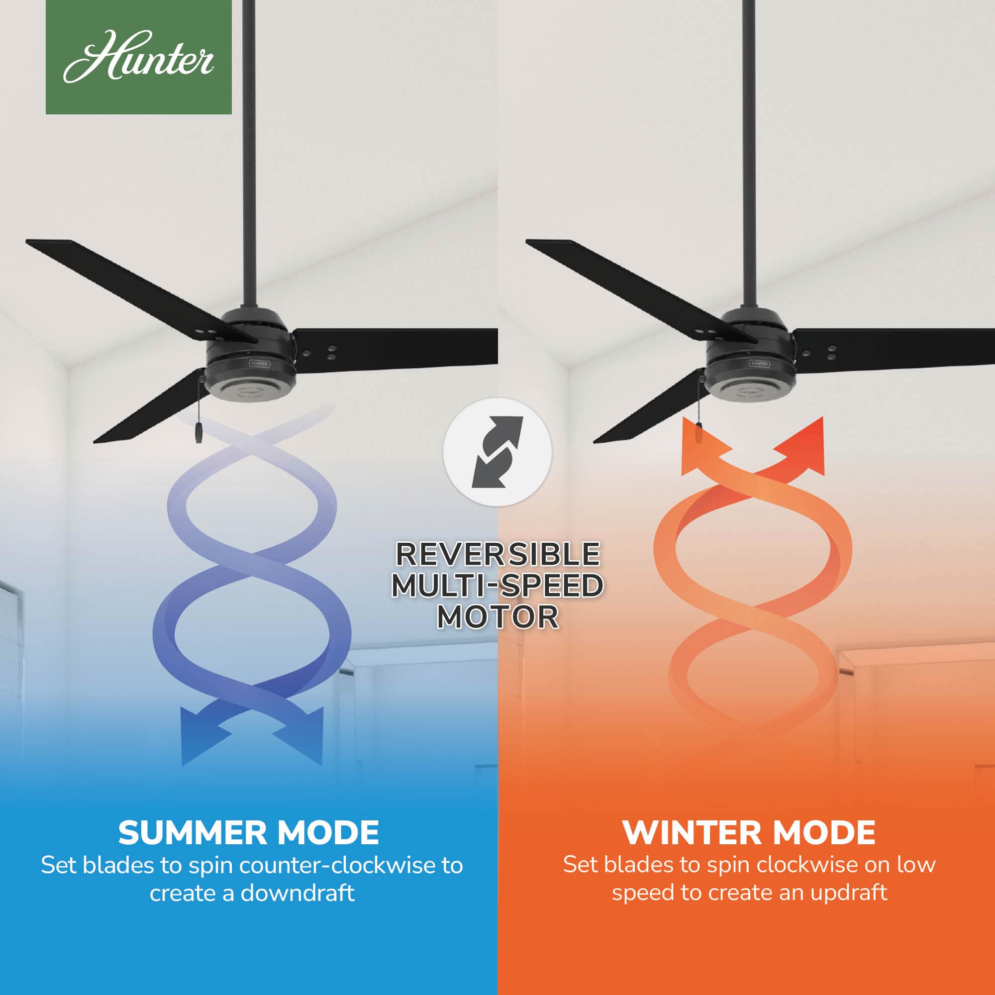 Matte Black 52" Outdoor Ceiling Fan with Reversible Blades
