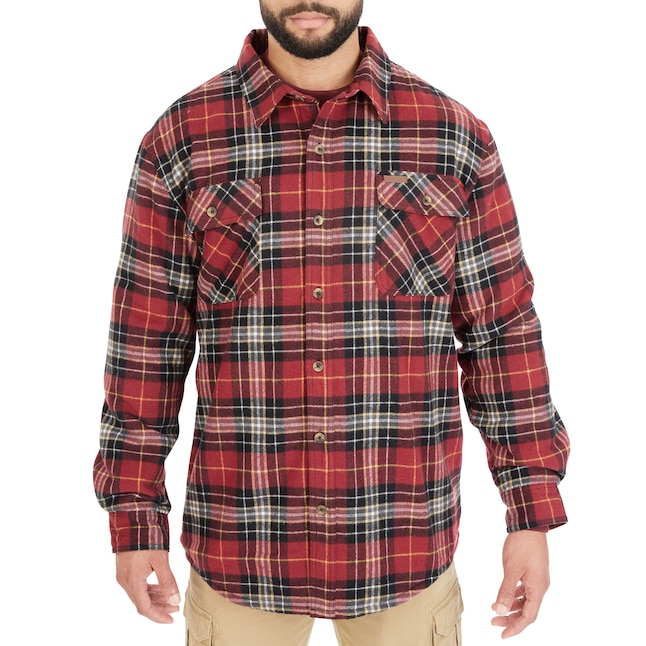 Smith's Workwear Sherpa-Lined Cotton Flannel Shirt Jacket in the Work ...