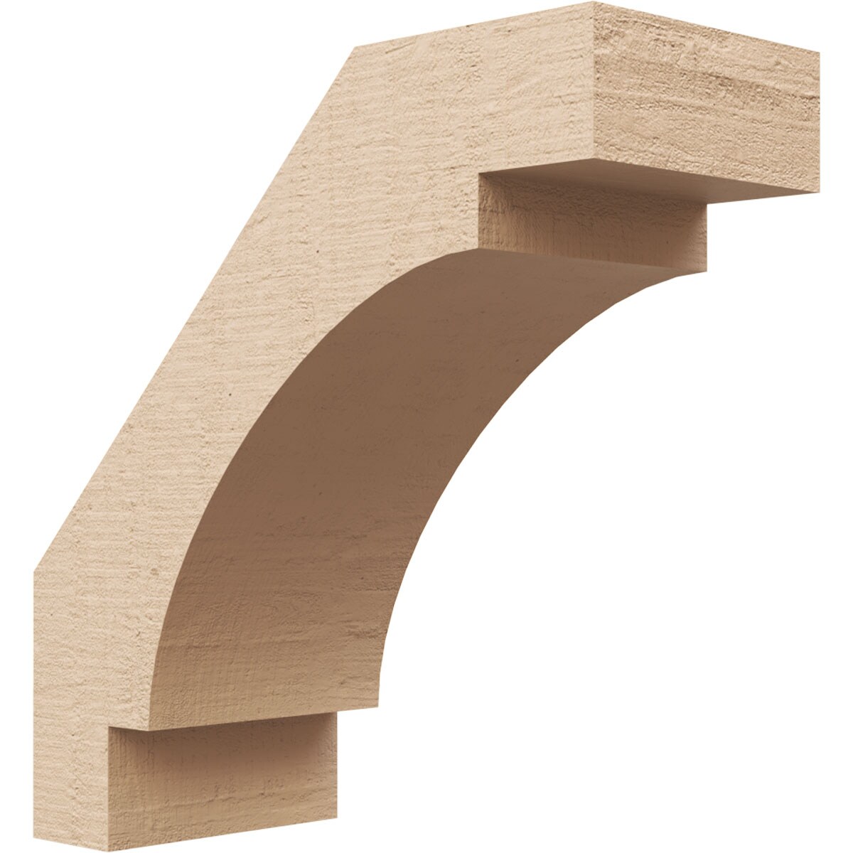 Ekena Millwork BRCUR05X12X12MRCRCPR 5-in x 12-in x 12-in Primed Urethane Merced Rough Cedar Woodgrain TimberThane KneeBrace