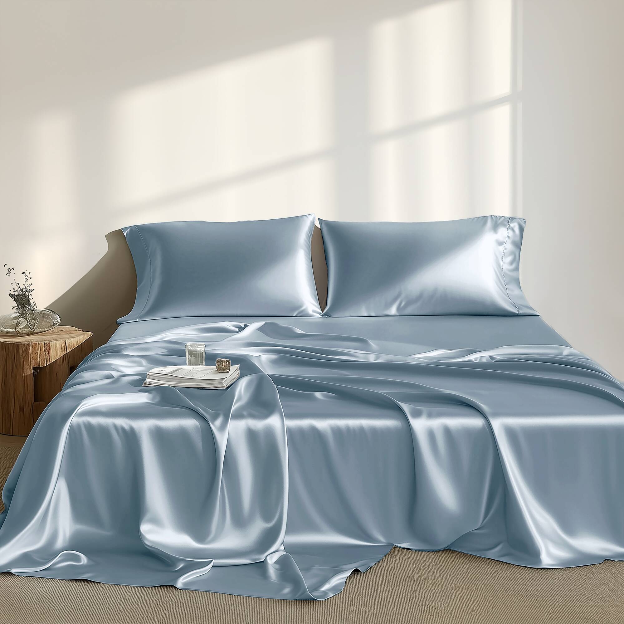Madison Park Essentials MPE20-1134 California king Polyester Blue Bed Sheet Set