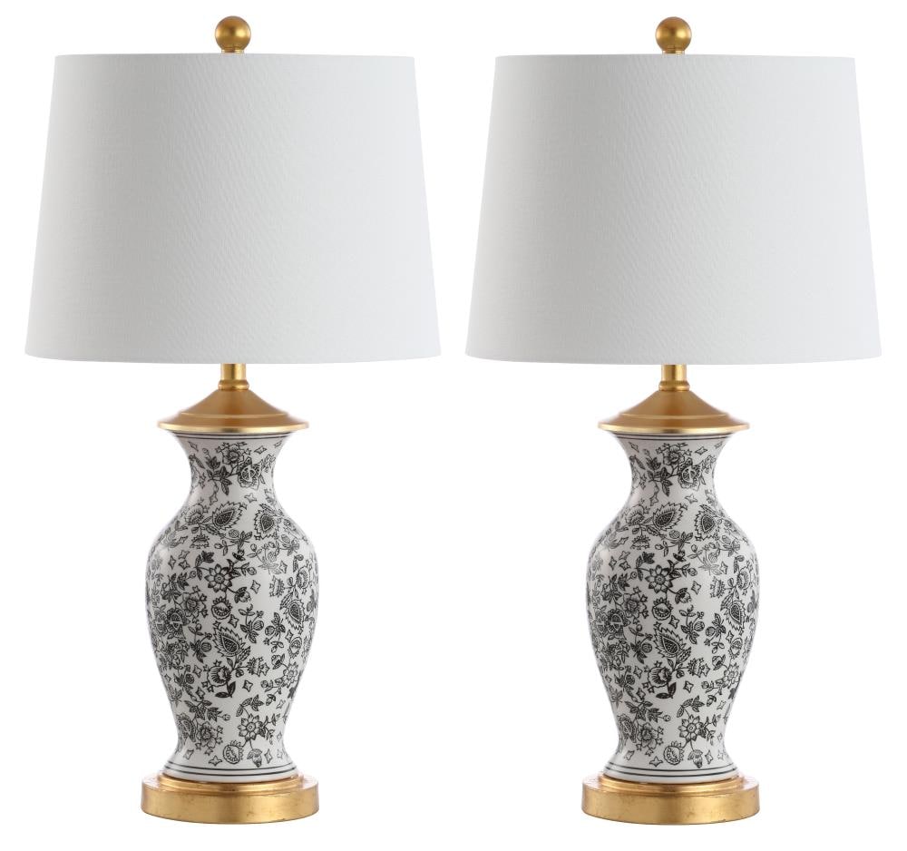 Safavieh TBL4149A-SET2 Kaeden Modern/contemporary Medium base (E-26) Lamp Set with Off-white Shades