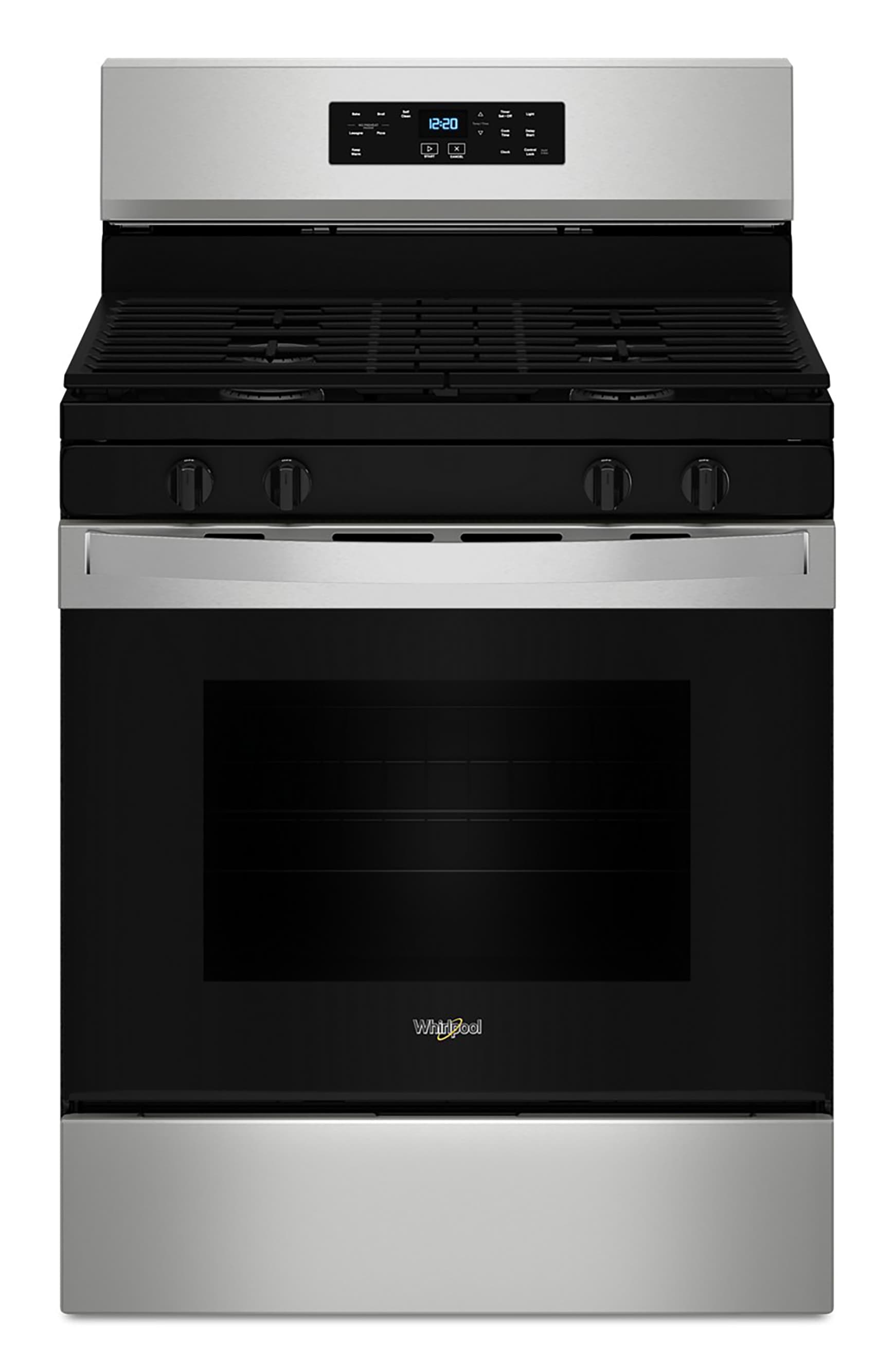 Whirlpool WFGS3530RS 30-in 4 burners 5-cu ft Freestanding Natural Gas Range ( Stainless Steel )