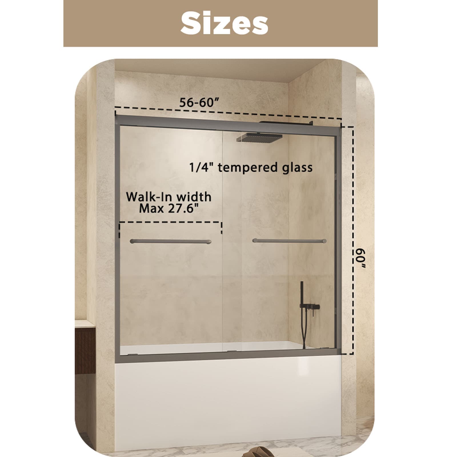 Lordear HMS-LD-6A22-1-608CH Bathtub-Doors - View #9