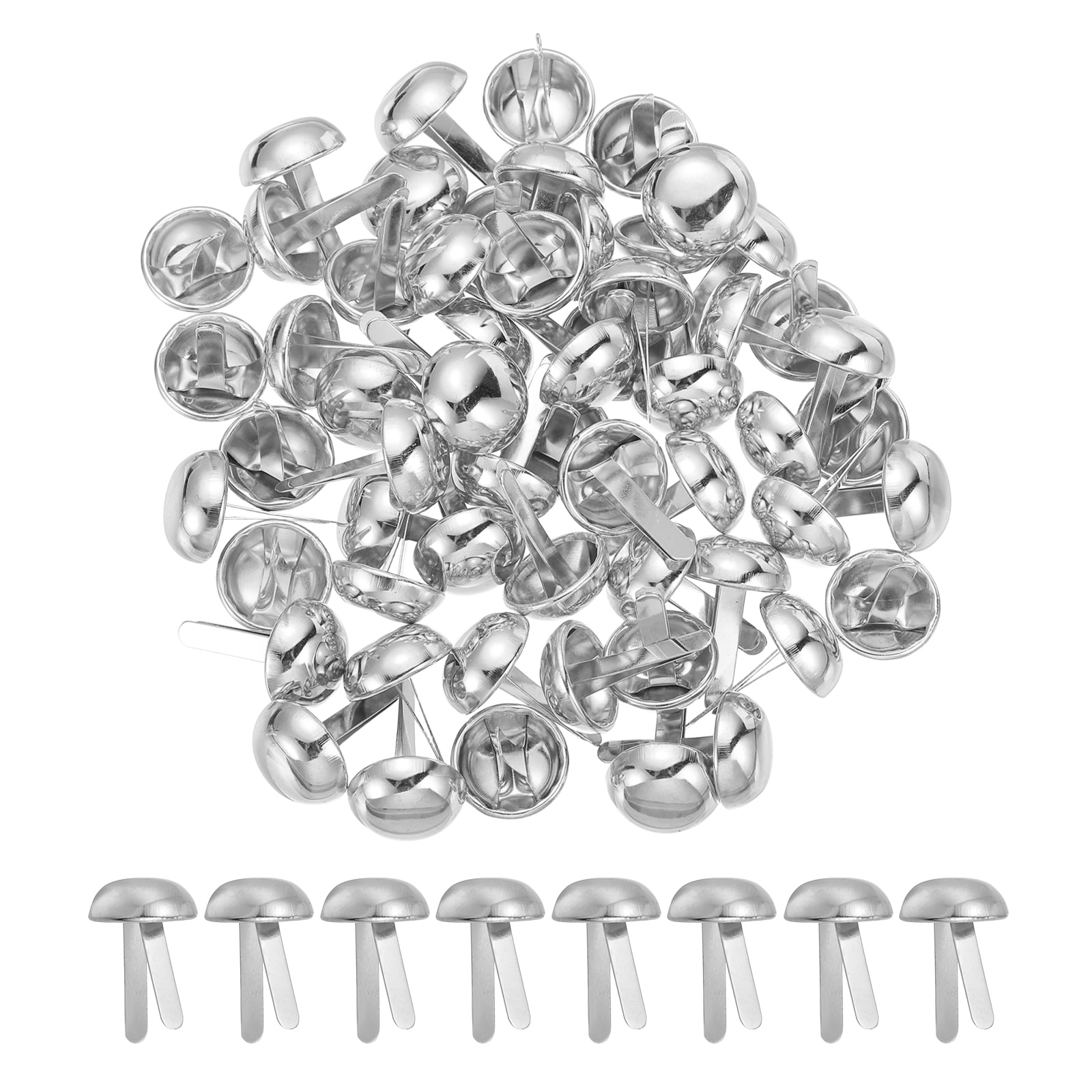 PATIKIL - 80pcs Brads Paper Fasteners 18 x 24mm Metal Round Head Split Pins Prong Brads for Scrap...