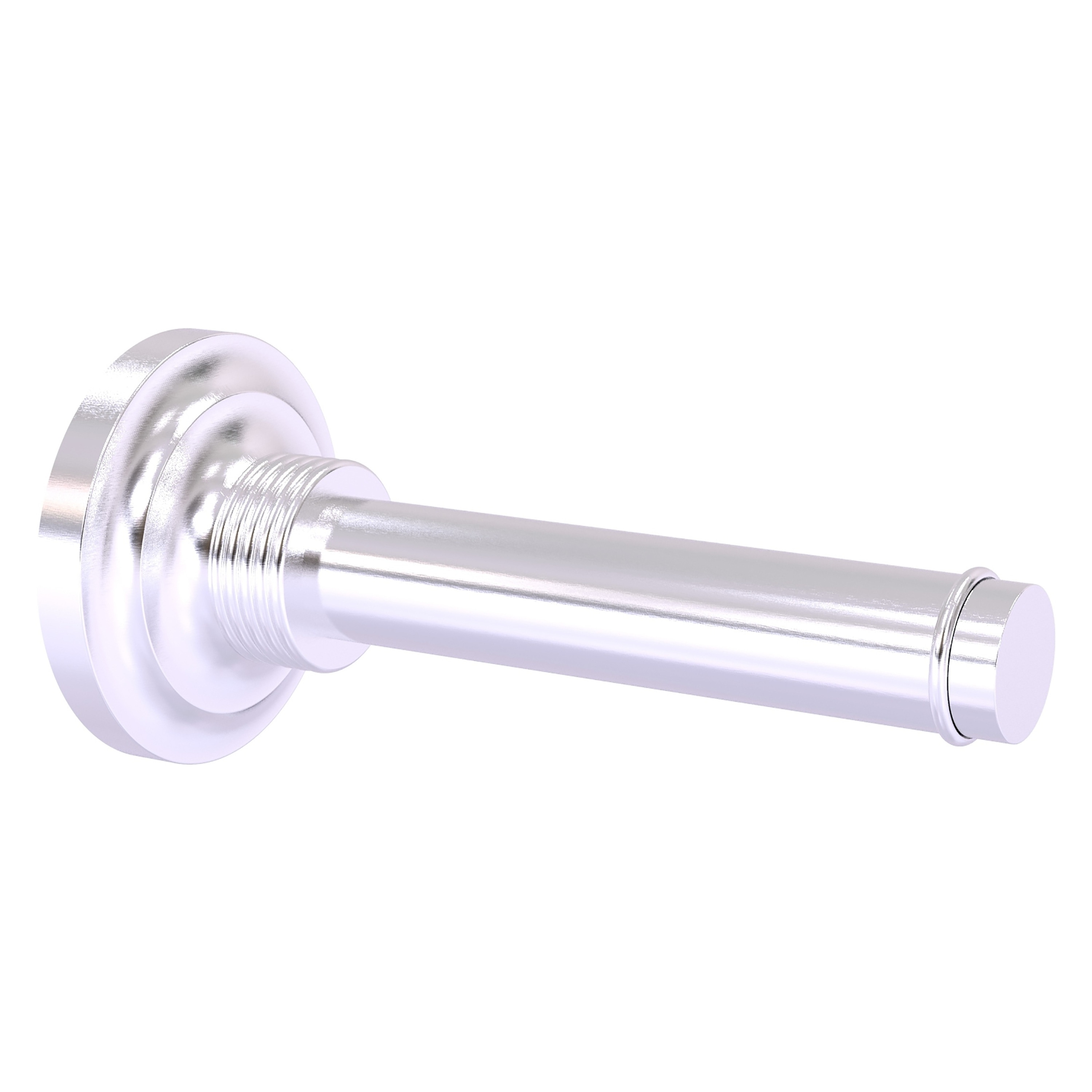 Allied Brass QN-24-1-SCH Que New Satin Chrome Wall mount Single post Toilet Paper Holder 1 -Rolls with Storage