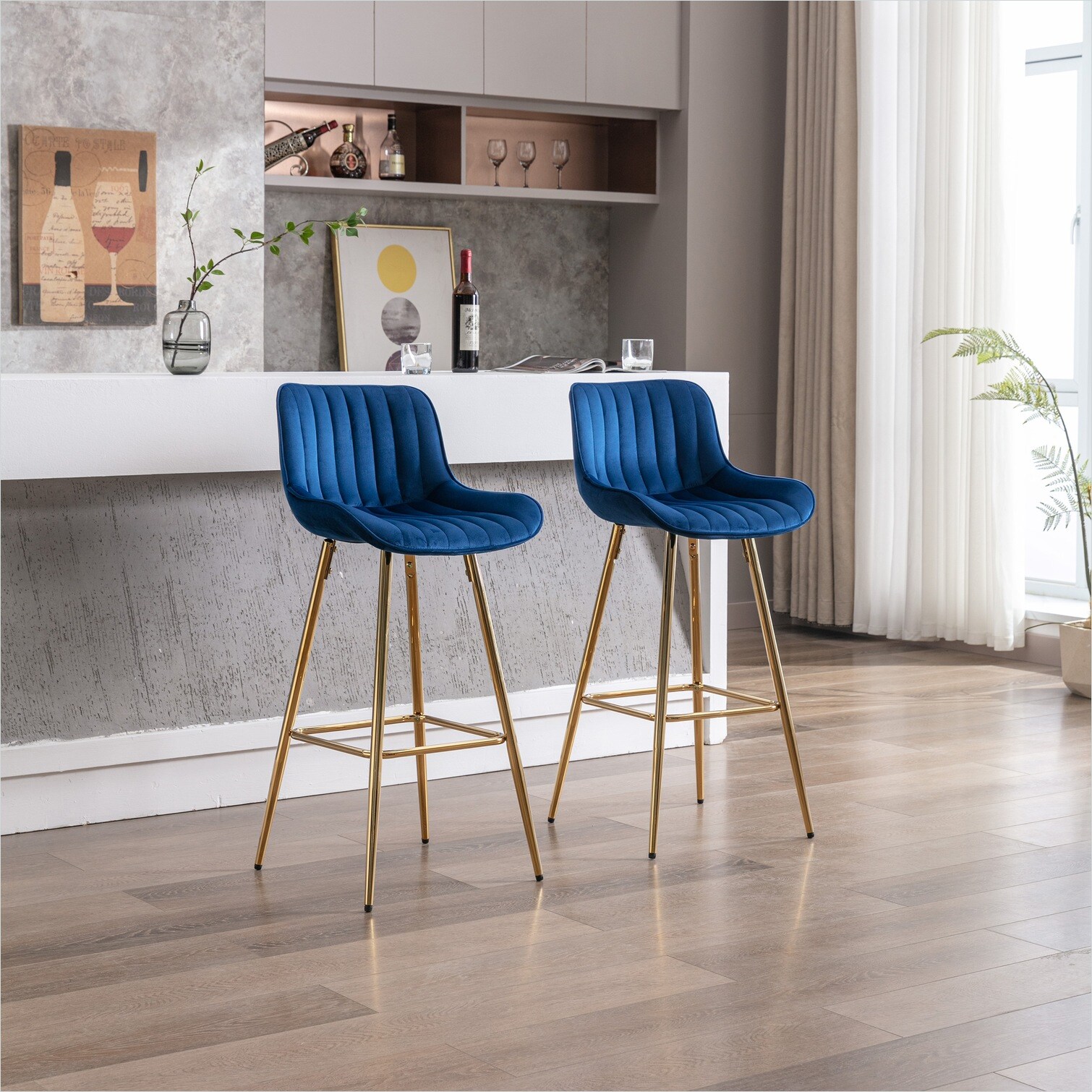 Naturefalls Counter Stool combining 2-Piece and Metal Frame with 30 ...