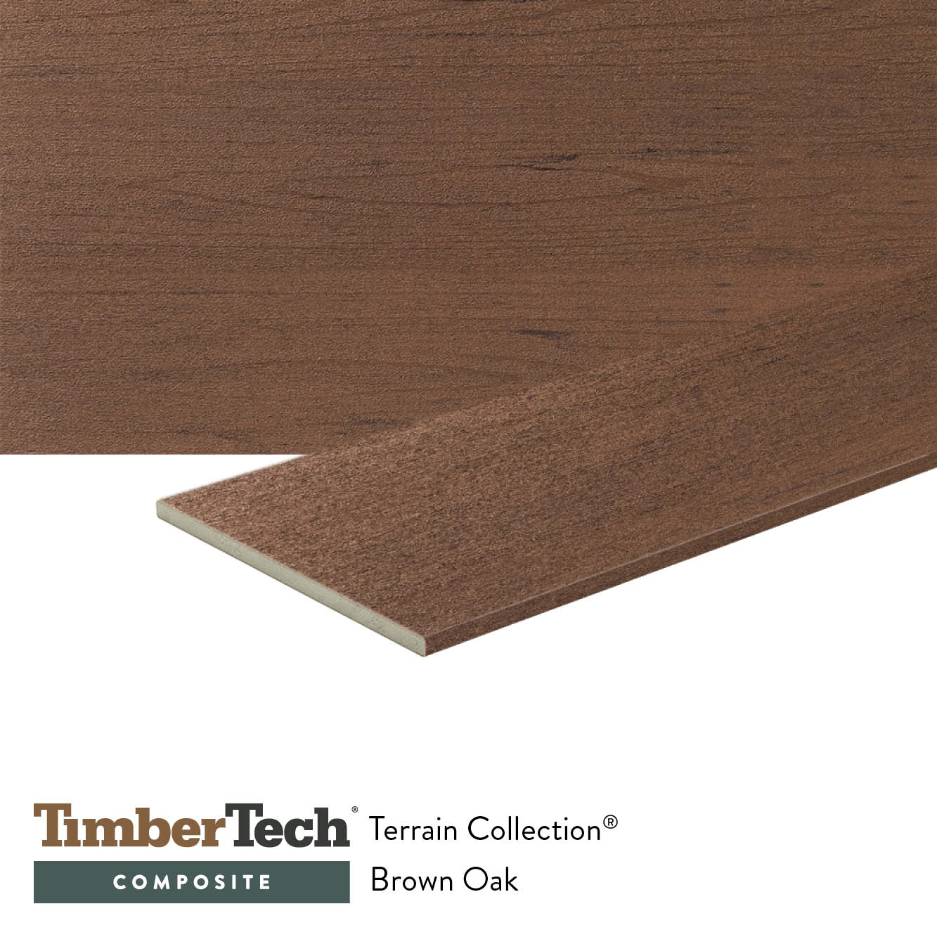 TimberTech Terrain Fascia deck board Brown Oak 1/2-in x 12-in x 12-ft Composite