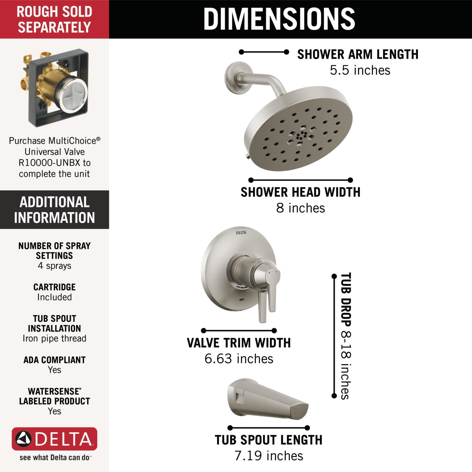 Delta T17T471-SS-PR Tub-Shower-Faucets - View #3