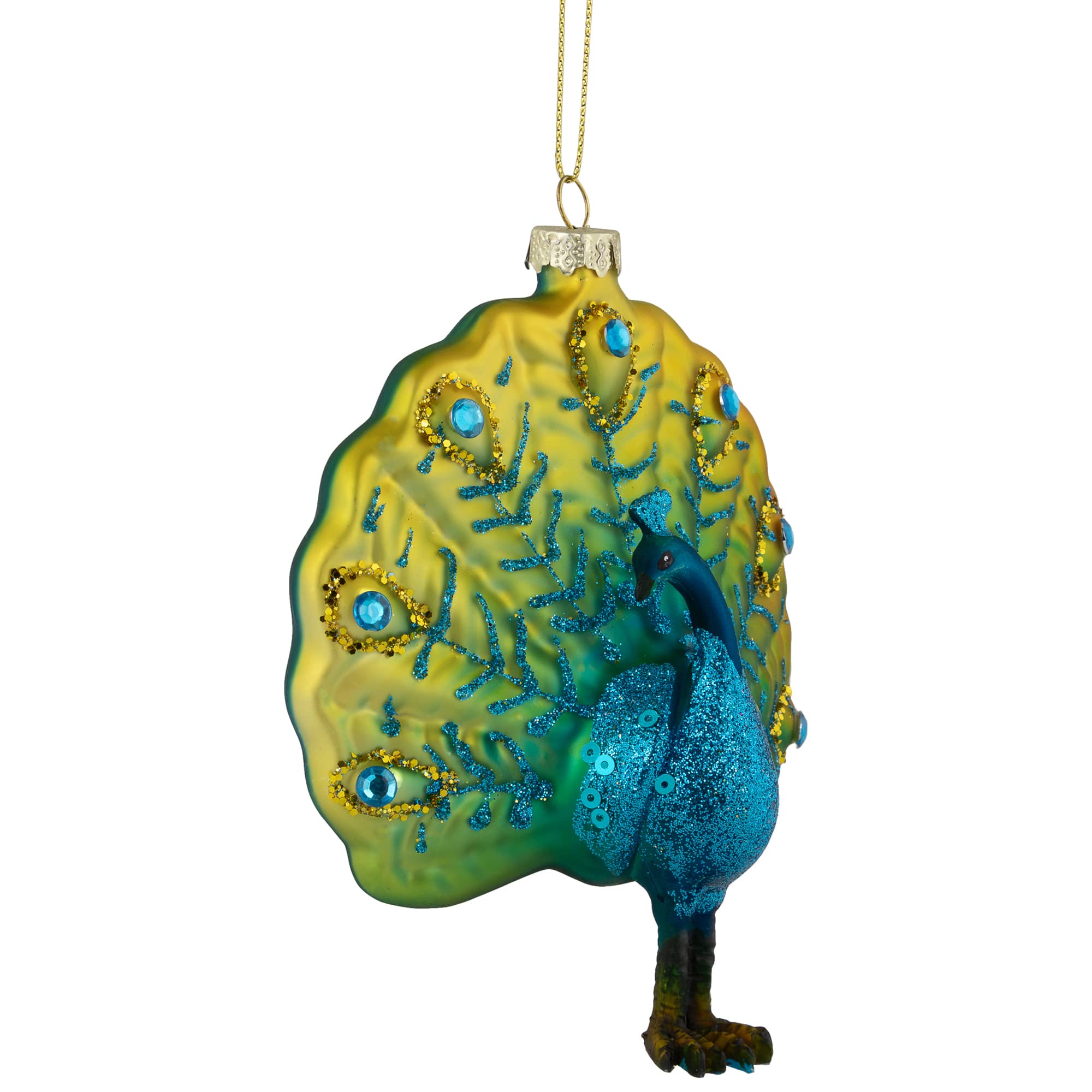 Northlight Standing Glittered Peacock Glass Christmas Ornament 4.75 — free download