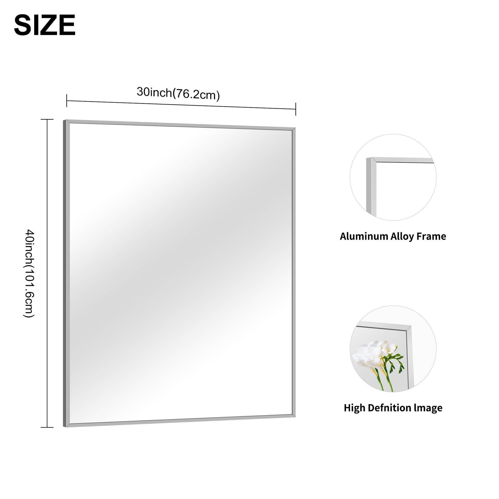 Aoibox LABTQR6W Framed-Bath-Mirrors - View #4