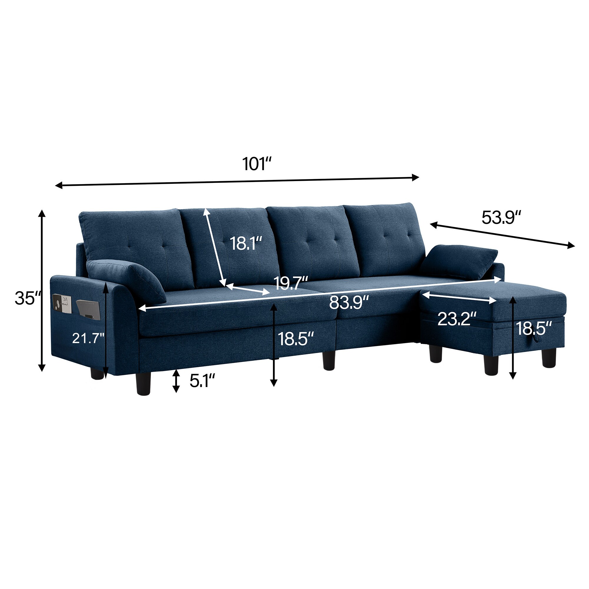 Jarenie YMX16BL Sofas-Loveseats - View #4