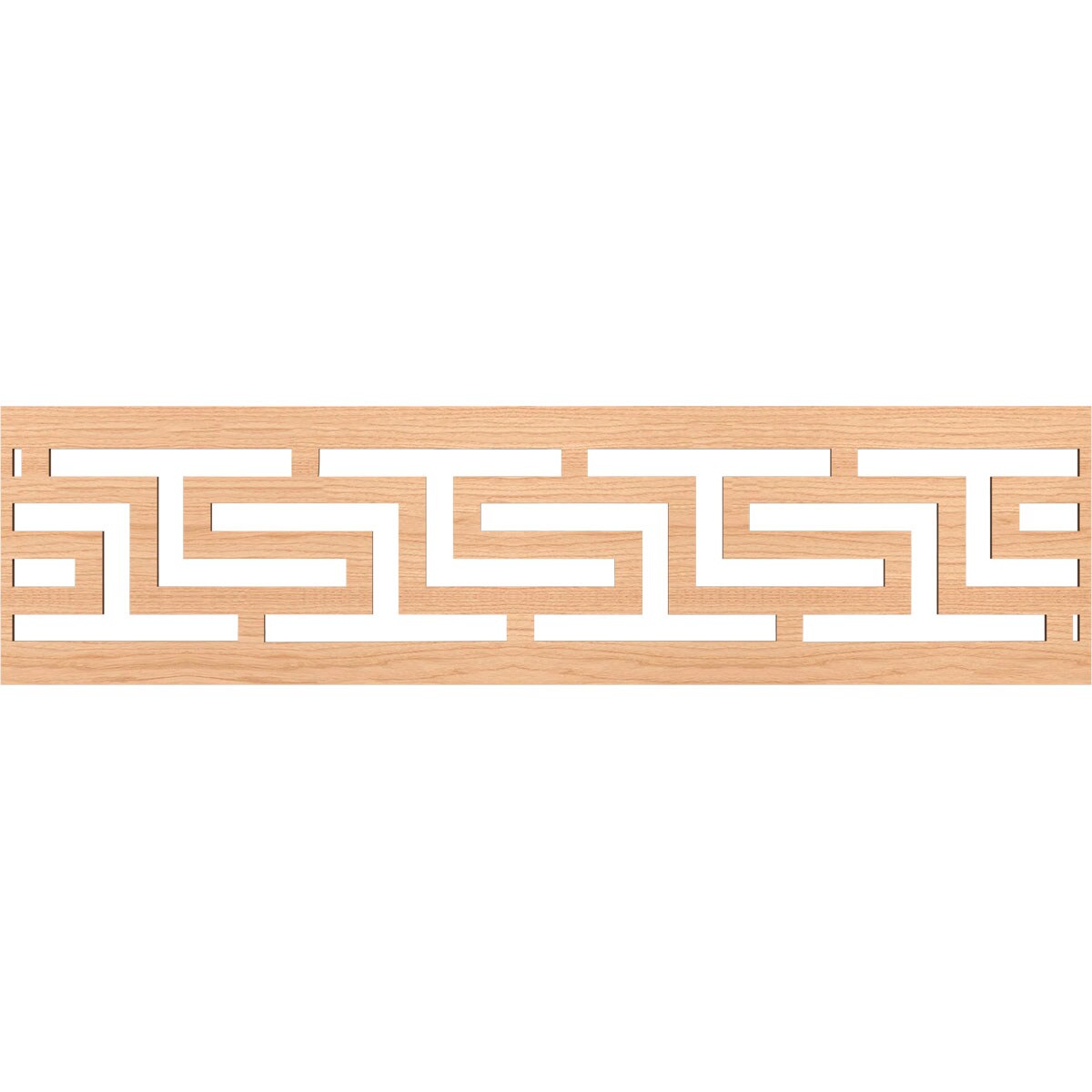 Ekena Millwork MLDA12X47TULHI Tulum Fretwork Flat Trim 12-in x 3.92-ft Hickory Brown Unfinished 2156704 Pierced Wall Panel Moulding
