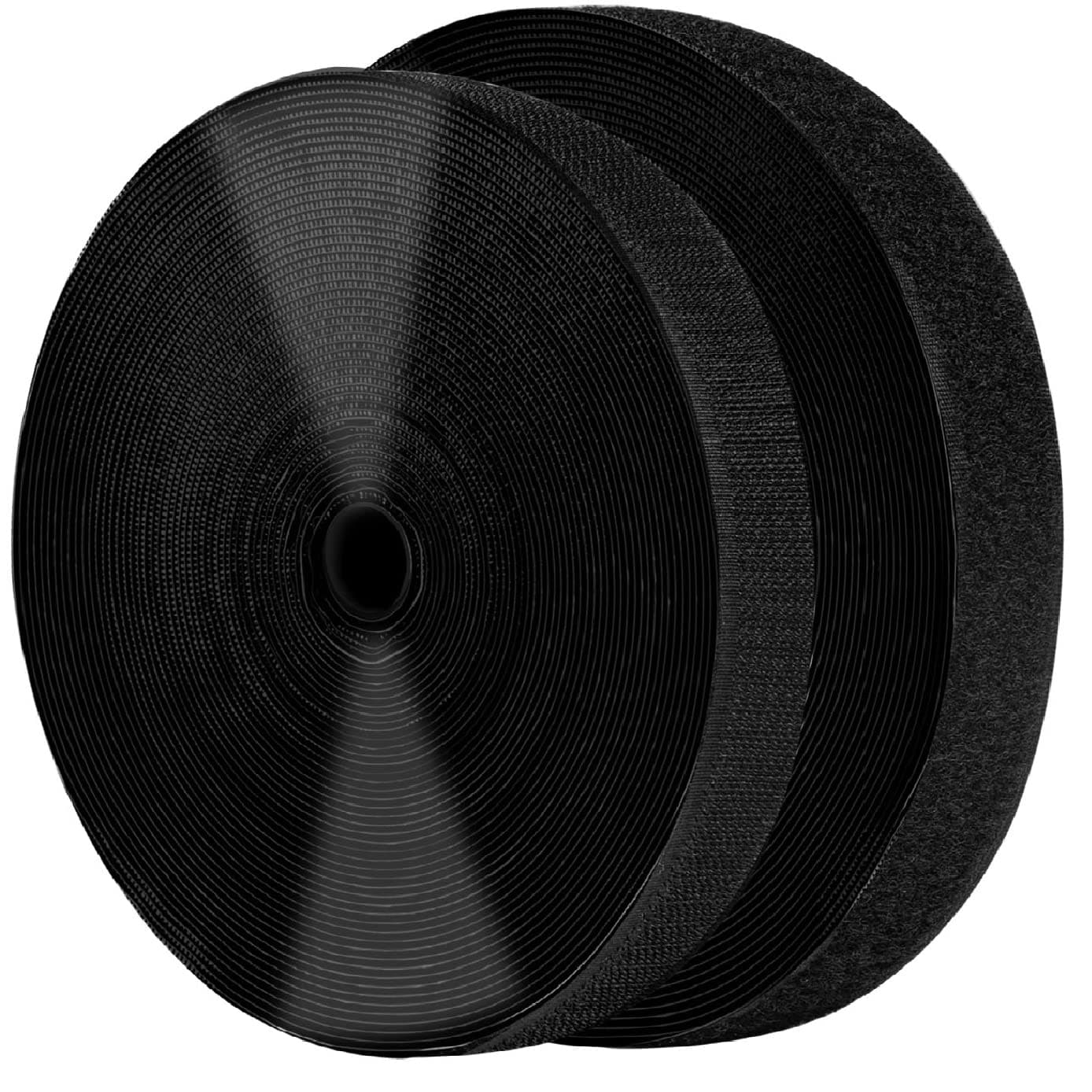SenQWFa  1 Inch by 82 Feet Black Self Adhesive Hook and Loop Tape Heavy Duty Nylon Strips for Crafting Wall Hanging and Organization