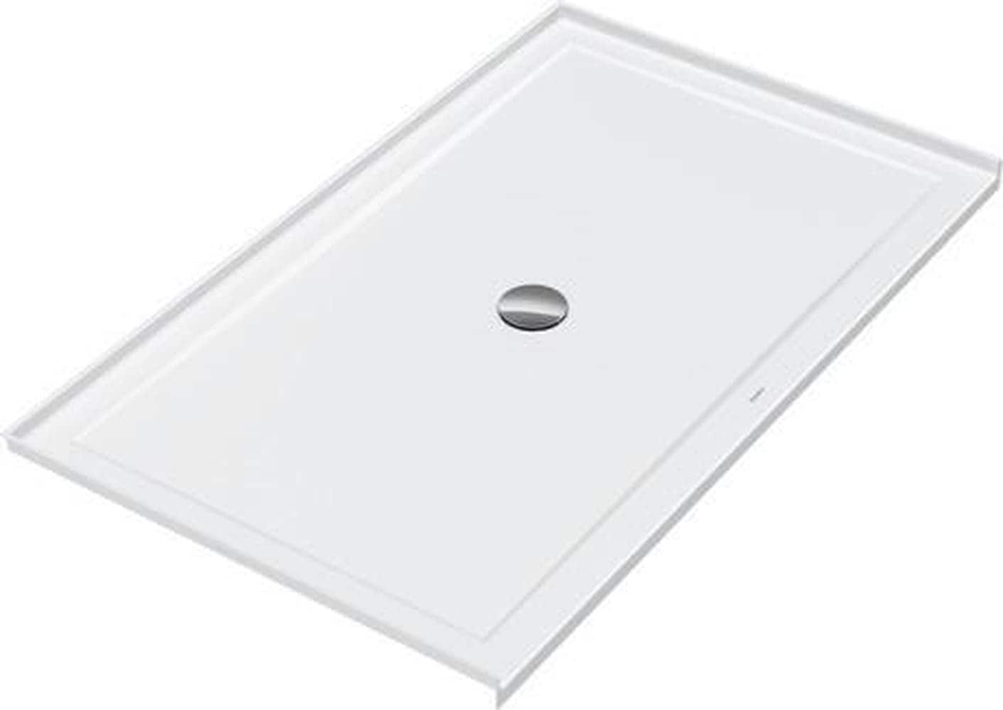 Duravit 720250000000090 Architec 60 in. L x 36 in. W Alcove Shower Pan Base with Center Drain in White