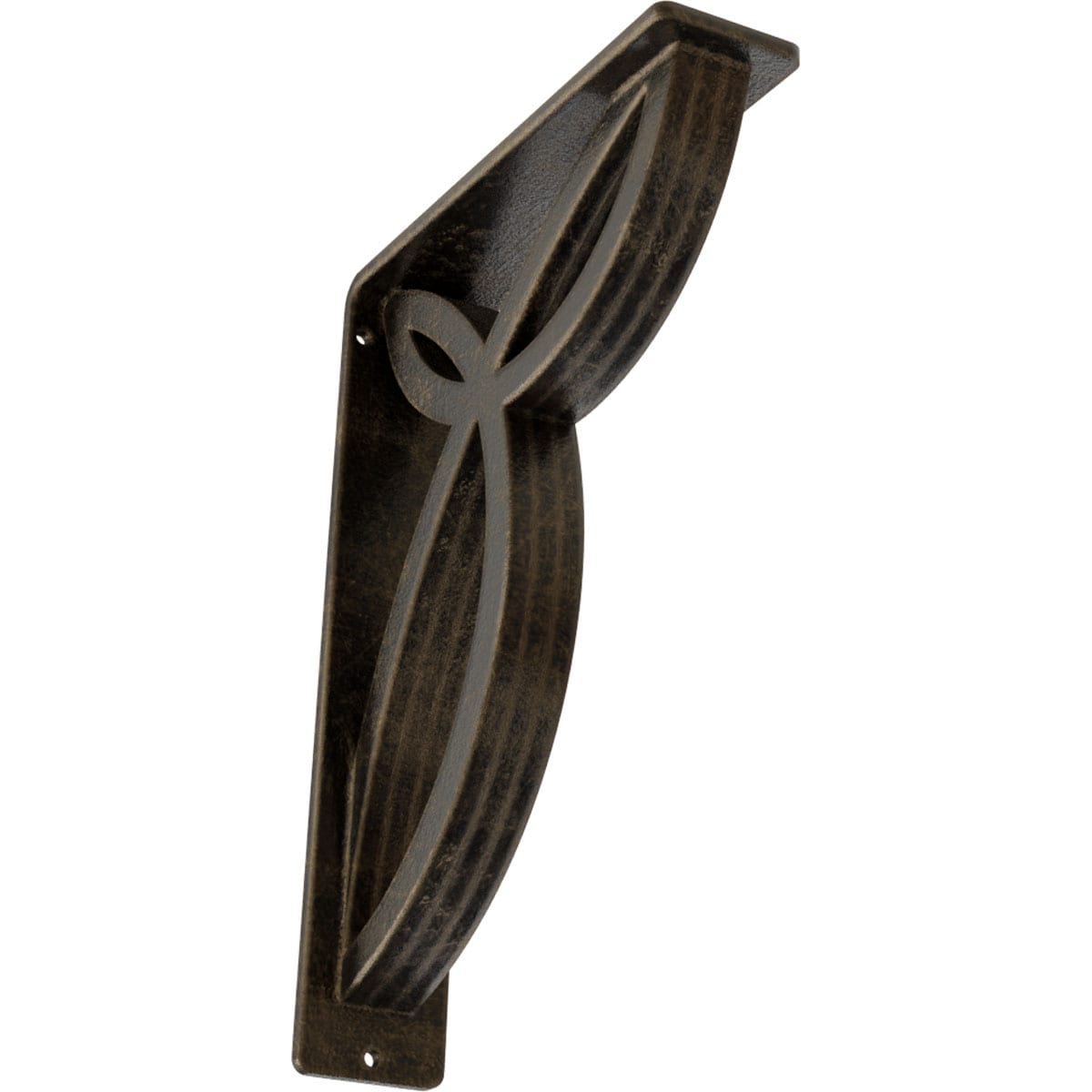 Ekena Millwork BKTM02X07X10TVEAPG Versailles 7.5-in x 2-in x 10-in Antique gold Wrought iron Countertop support bracket