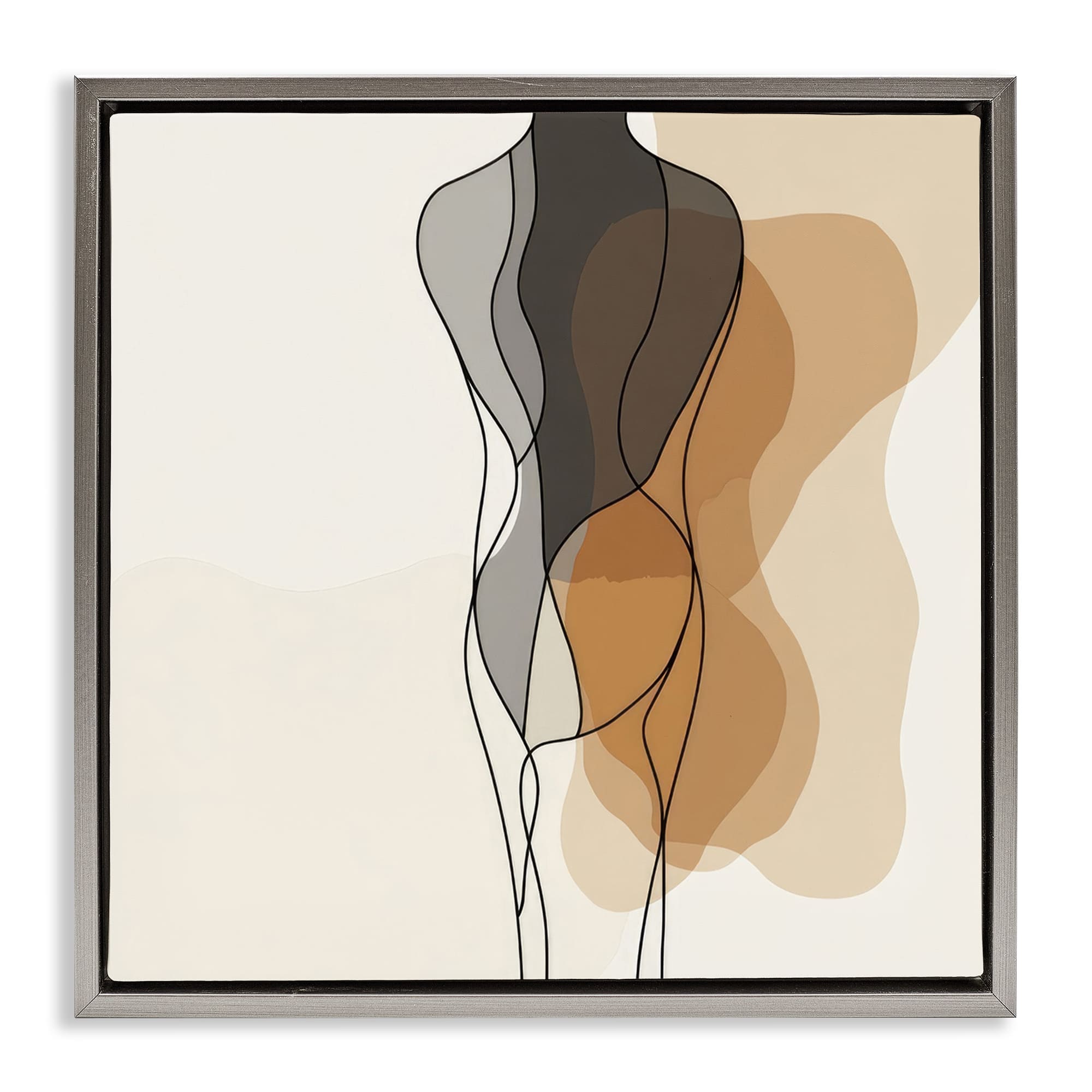 Stupell Industries BT-860-FFL-24X24 Earthy Neutrals Pattern Floating Frame design by LSR Creative Studio