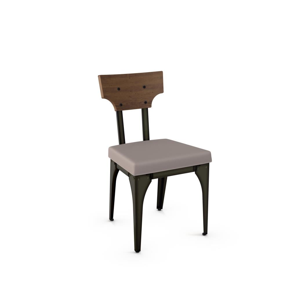 Amisco 31661-WE/2B51DDF487 Set of 2 Rally Contemporary/Modern Faux Leather Upholstered Dining Side Chair (Metal Frame)