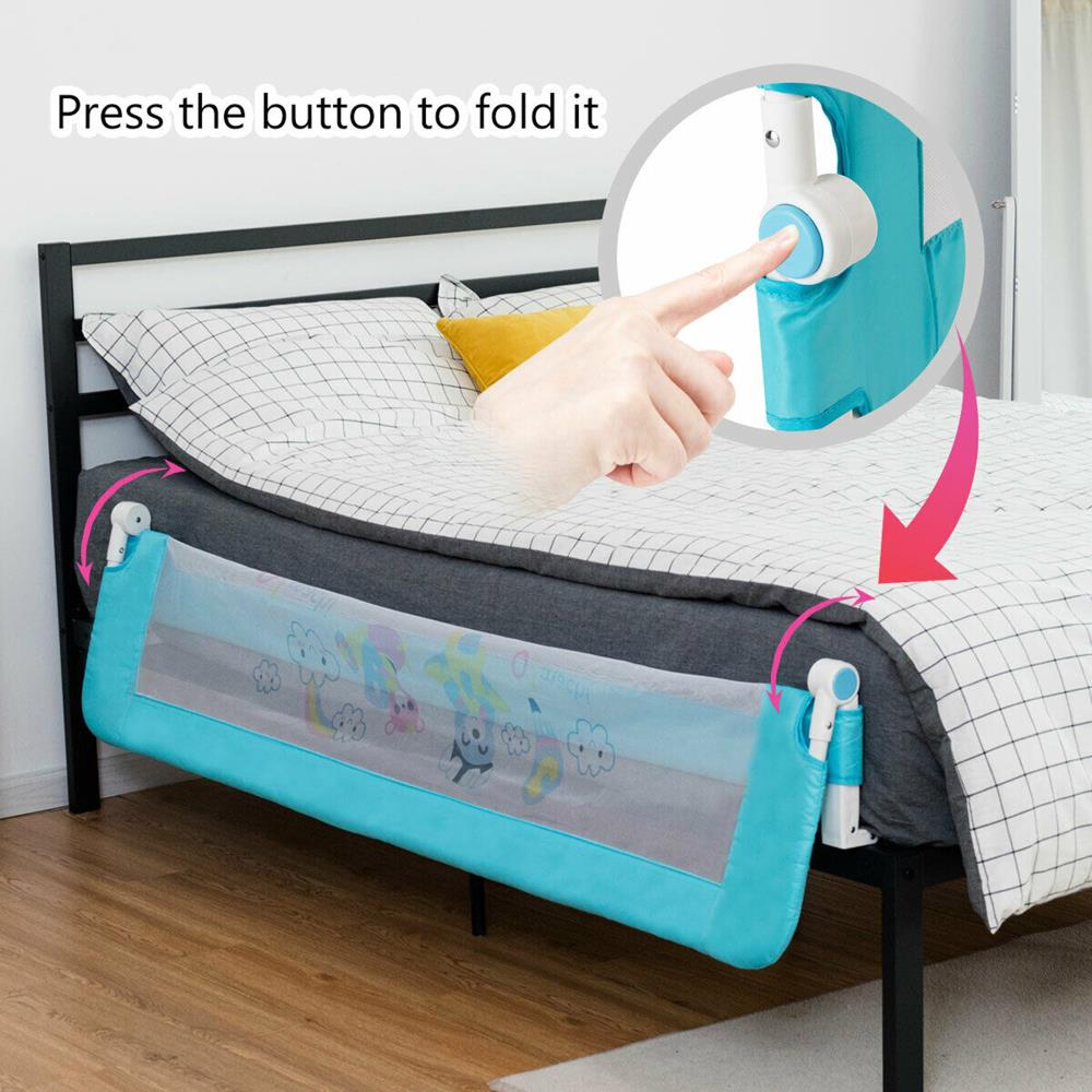 Goplus Blue Toddler Bed Rail with Animal Patterns - Protects Toddlers,  Children, and Elderly - Rounded Corners for Safety in the Bed Rails  department at