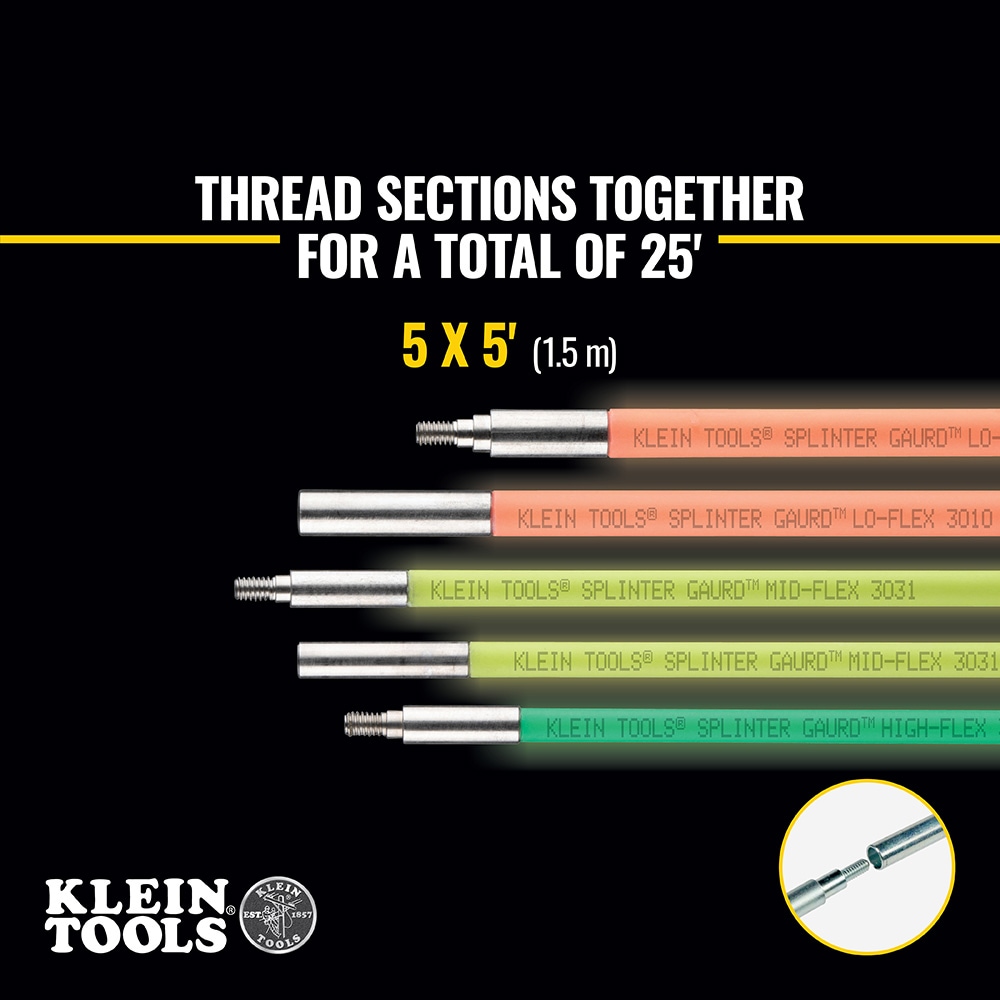 Klein Tools 50254 Multi Flex Glow Rod Set, 25-Foot