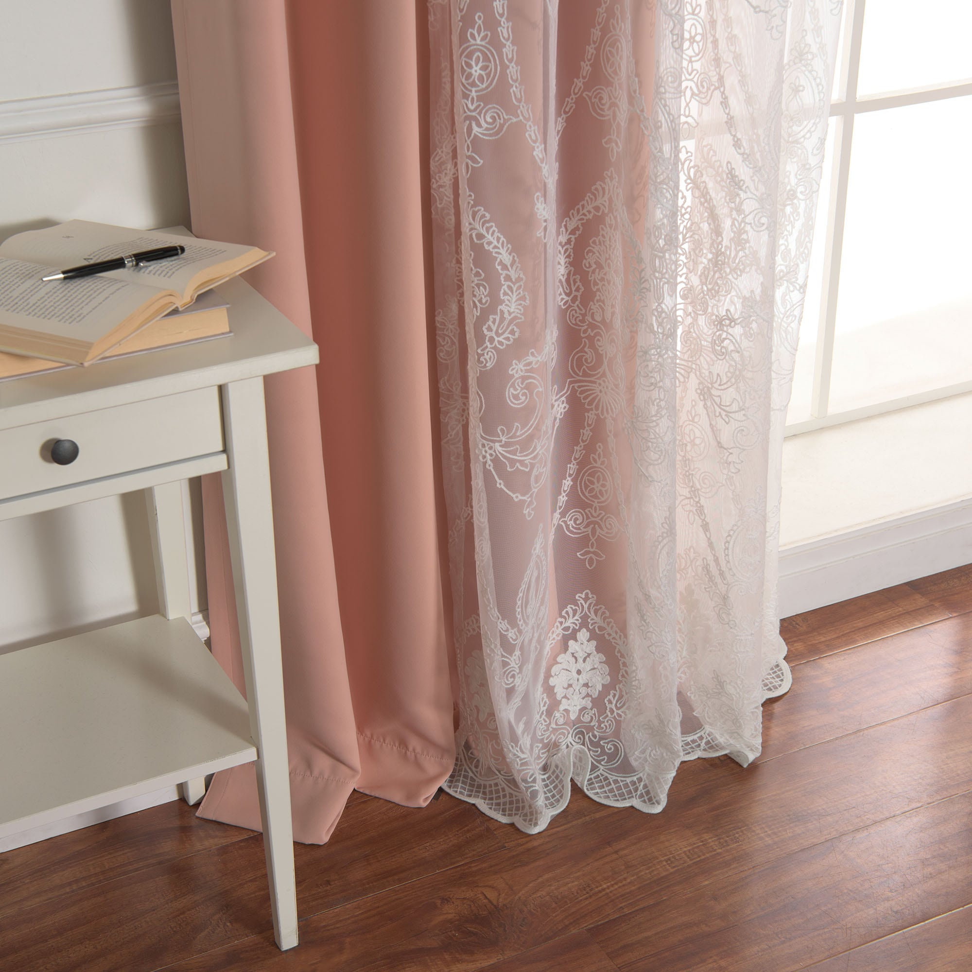 Best Home Fashion MM-TRELLIS-96-BLUSH curtains - View #5