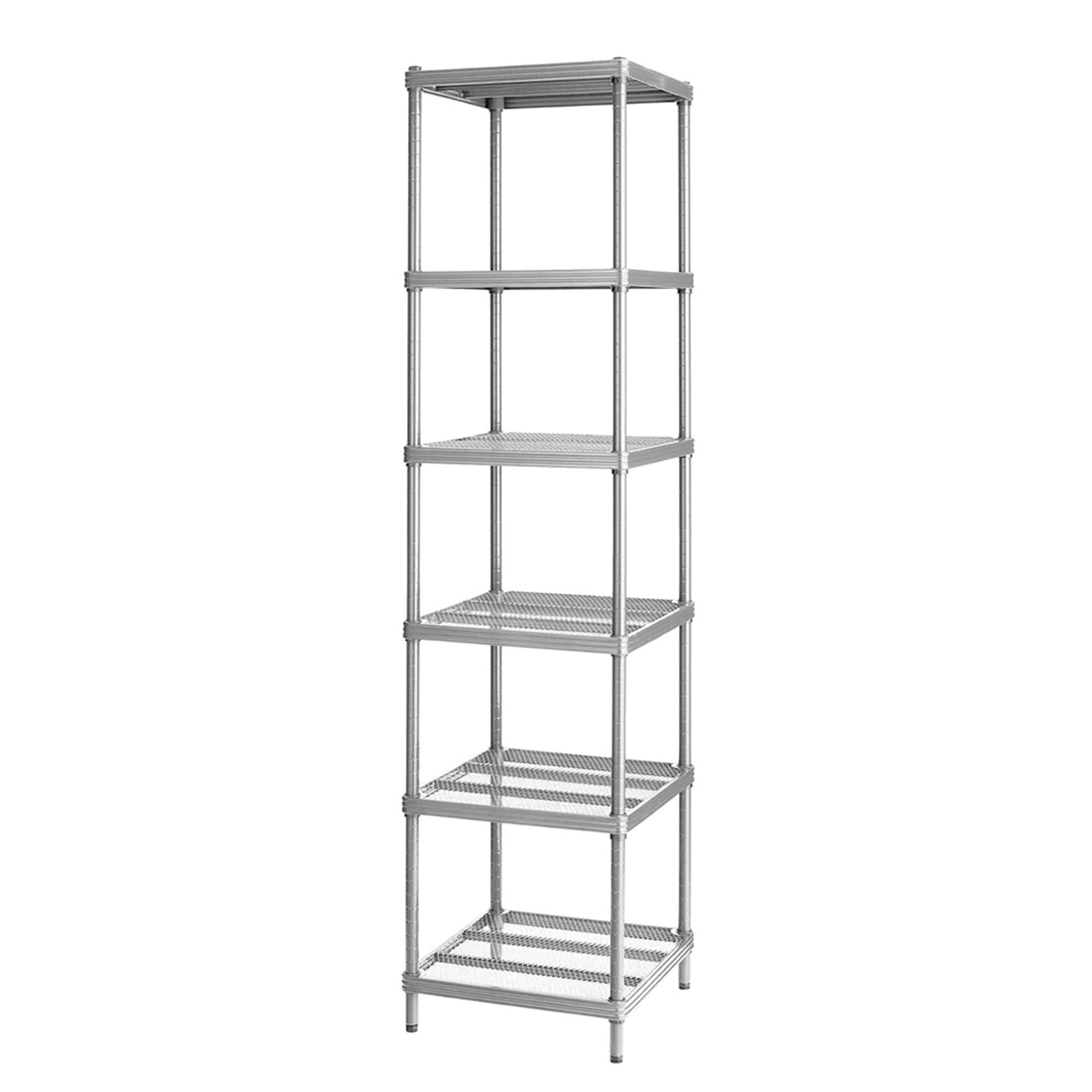 Design Ideas 325740 Stainless steel Heavy Duty 6 -Tier Utility shelving unit ( 13.8-in W x 31-in D x 70.9-in H ) ( Silver , ( 440-lb lbs. Capacity Per Shelf )