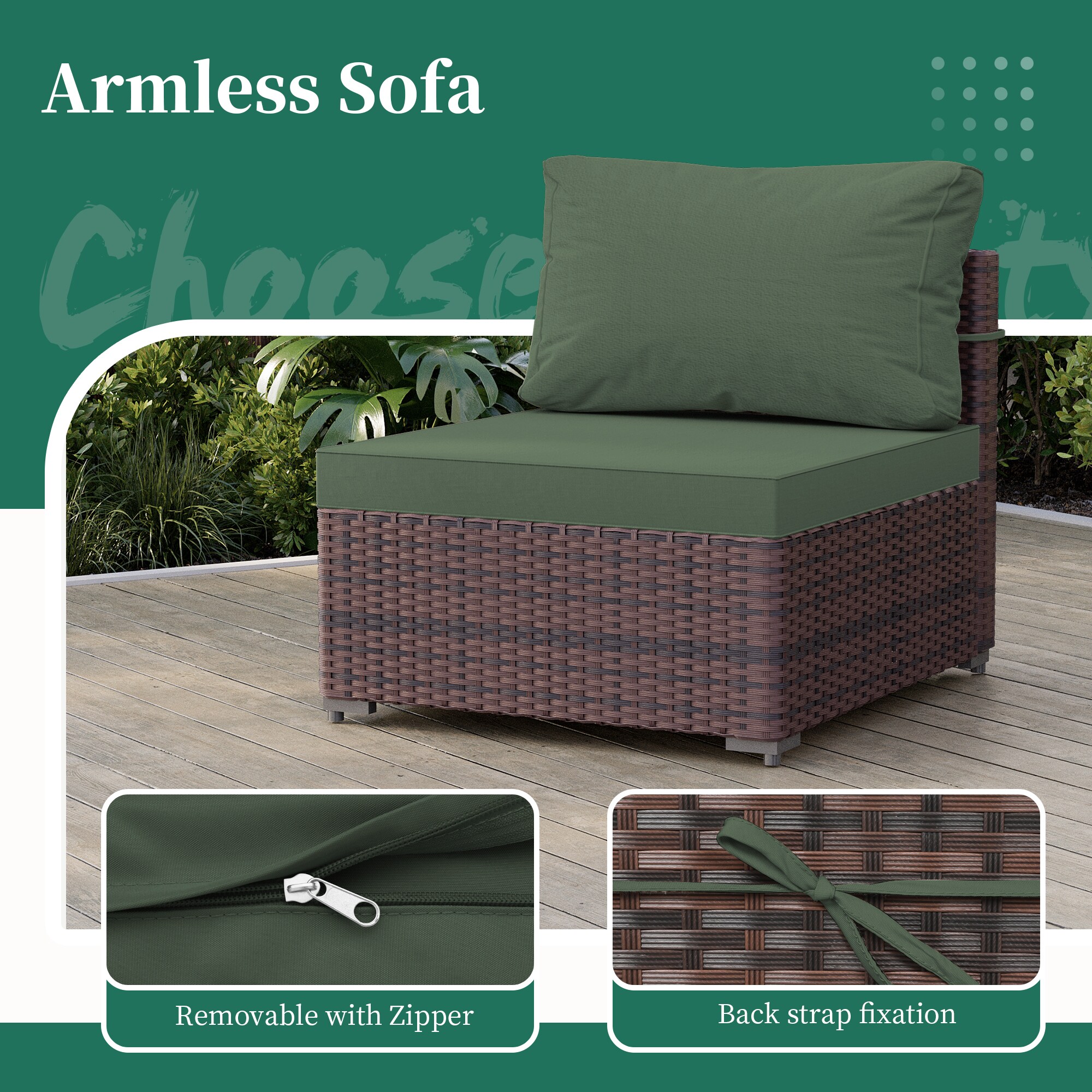 UPHA TBSF-AB43BR-TUGREEN Patio-Conversation-Sets - View #8