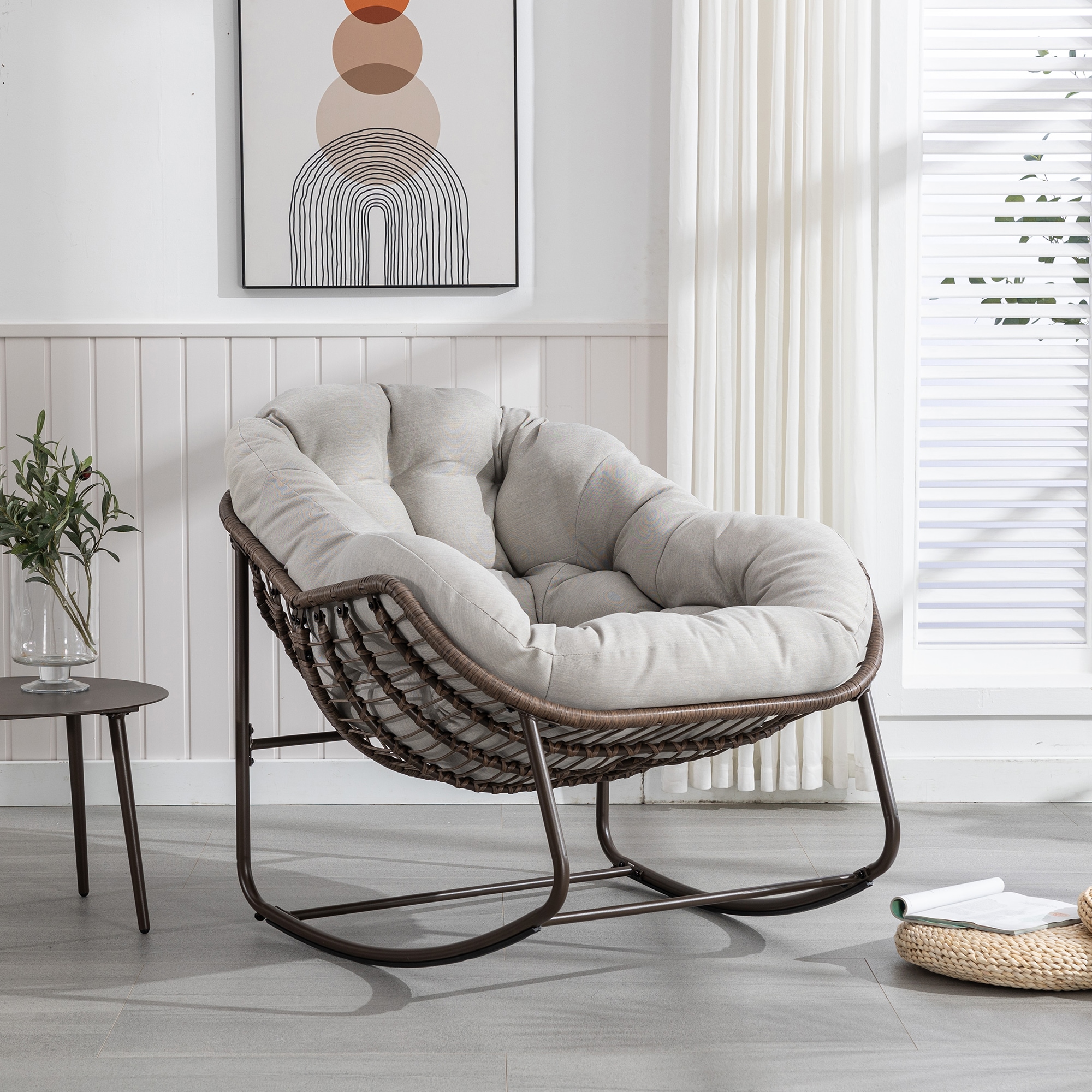 Bybafun YA3700005 Country Beige Accent Chair