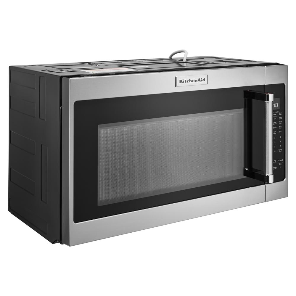 KitchenAid 2-cu ft 1000-Watt Over-the-Range Microwave with Sensor Cooking (Stainless  Steel with Printshield Finish) in the Over-the-Range Microwaves department  at