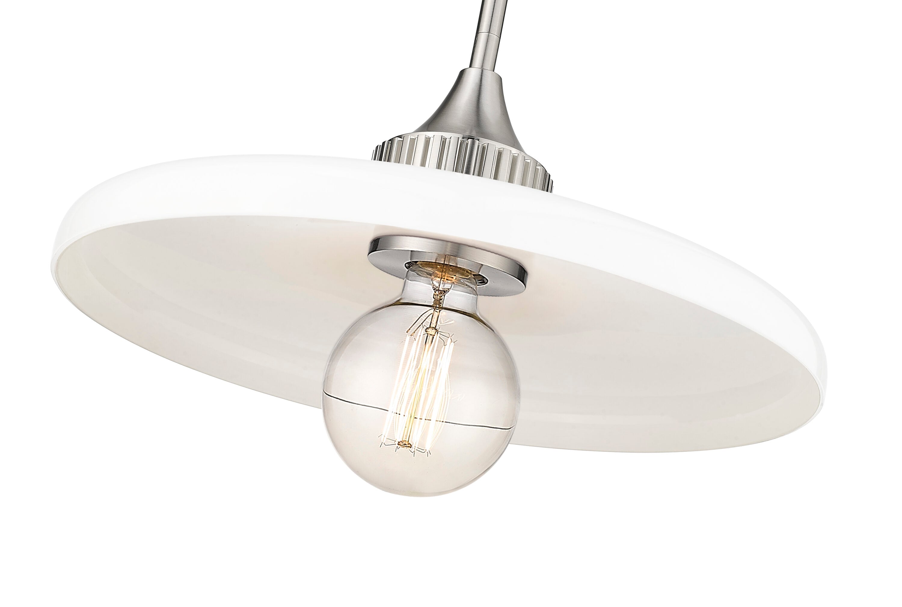 14" Brushed Nickel Glass LED Indoor/Outdoor Pendant Light
