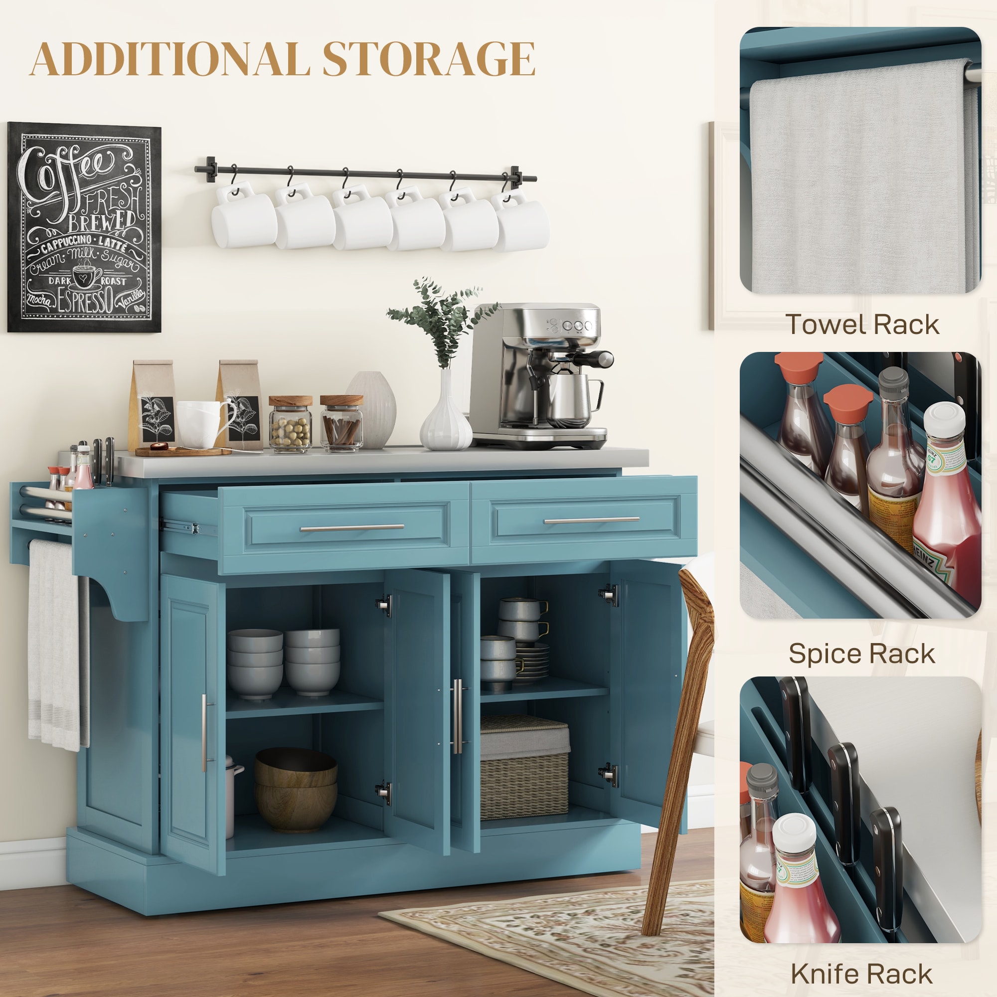 HomCom 801-059V81LB Kitchen-Furniture - View #8