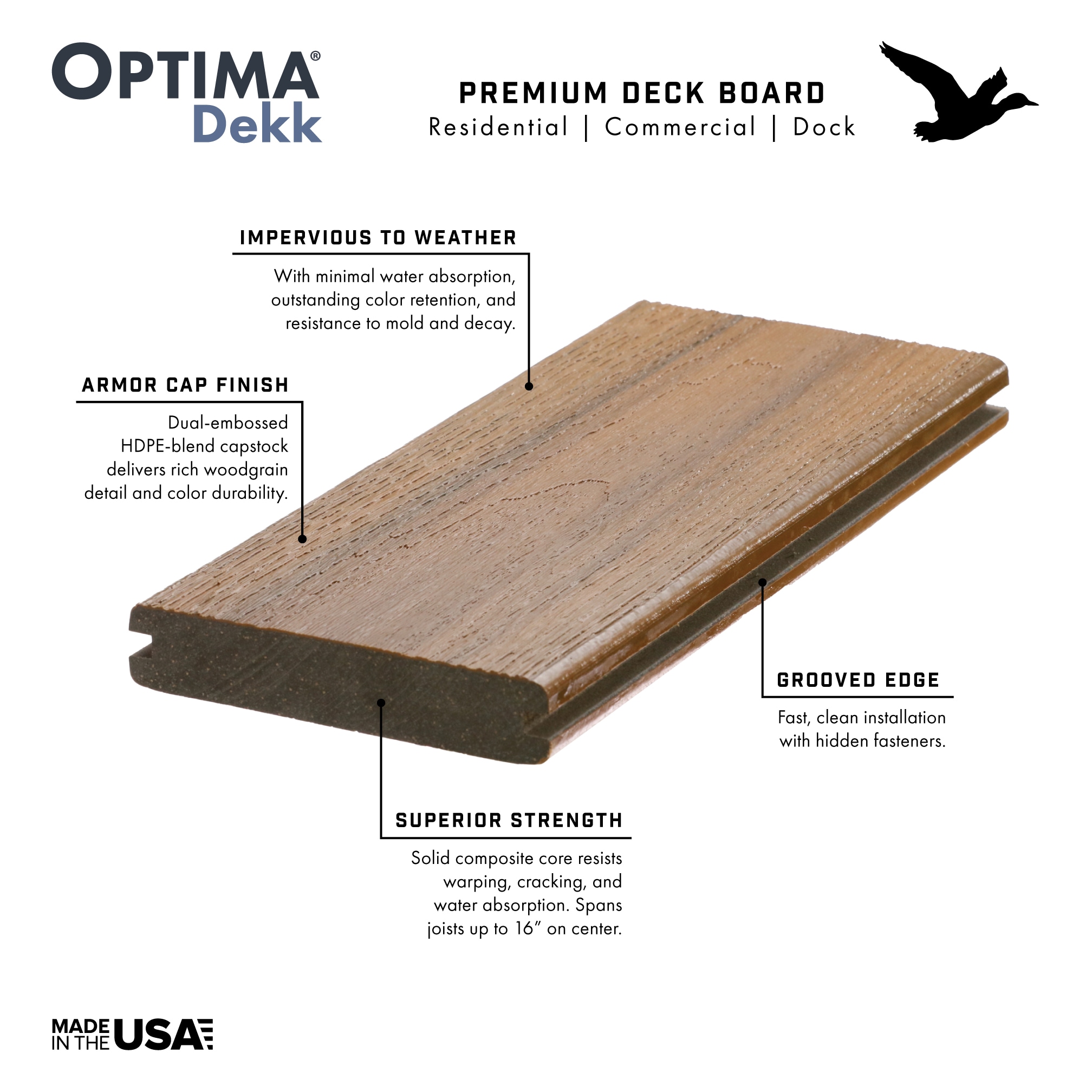 DuxxBak Composite Decking DX-O-144BG-G Composite-Deck-Boards - View #3