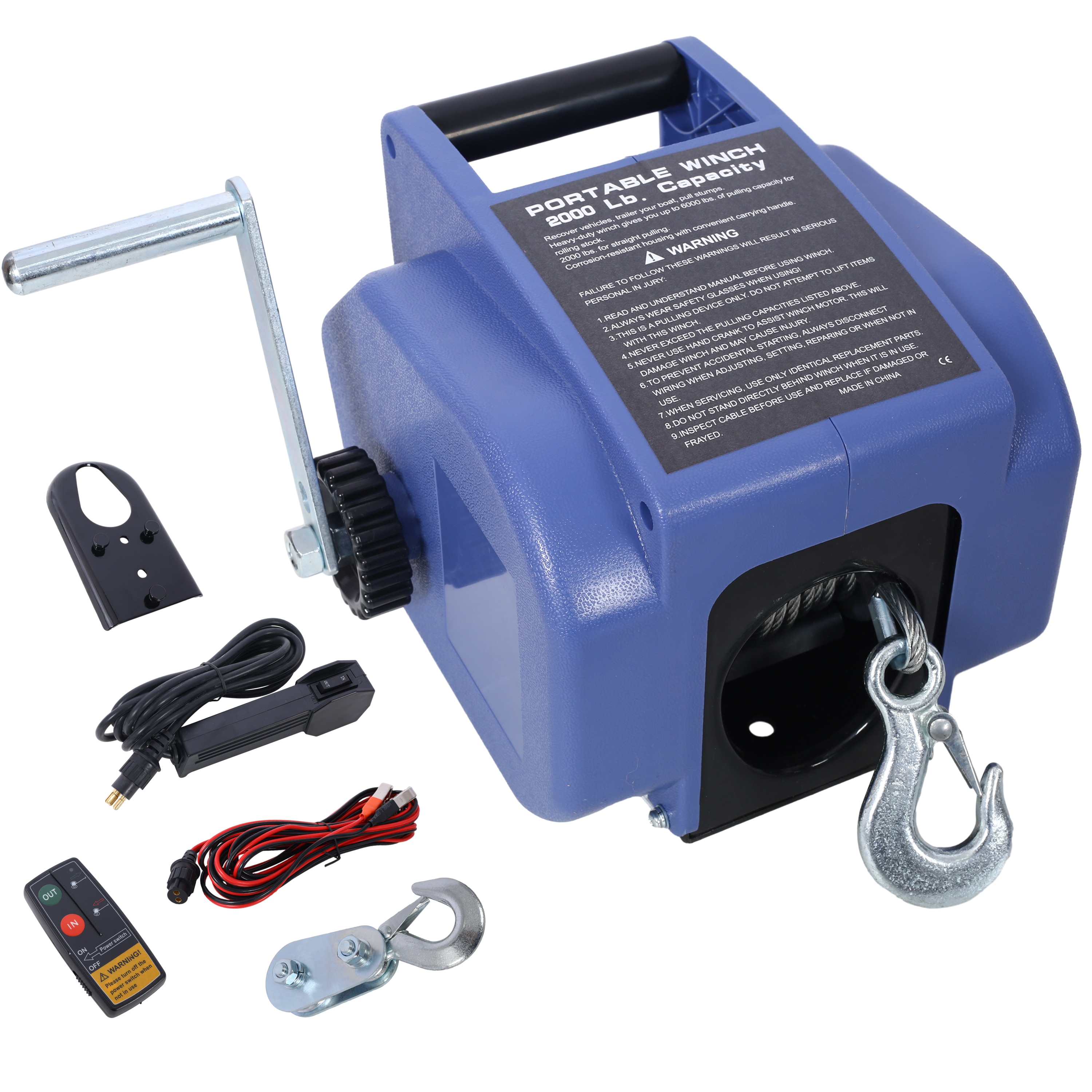 Kahomvis 6000-lb 32-ft Plastic Electronic Winch #GH-2QP214-62