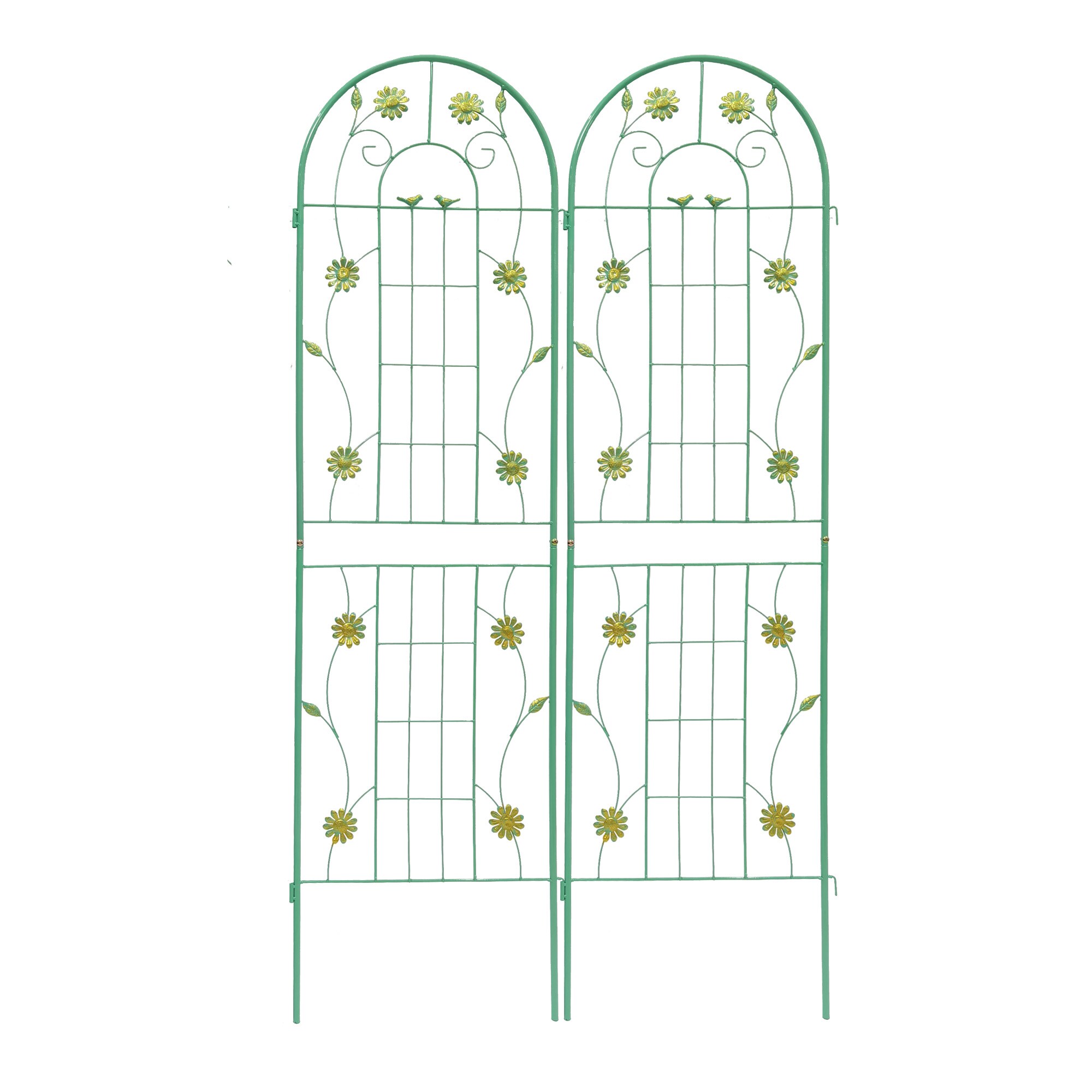 AHIOU HOME Newark 19.7-in W x 71-in H Green Iron Garden Trellis (2-Pack ...