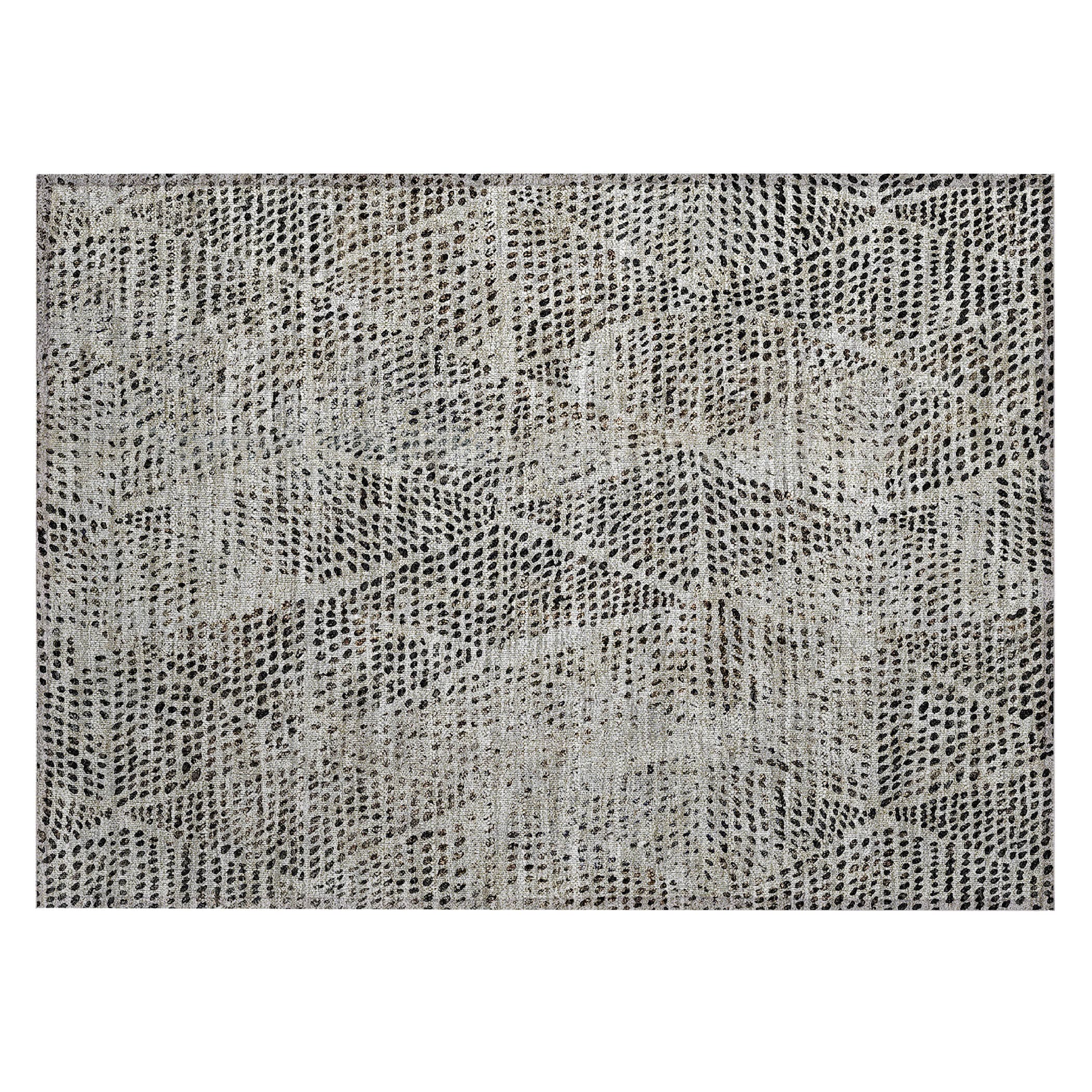 Gray Diamond Pattern Machine Washable Rectangular Rug