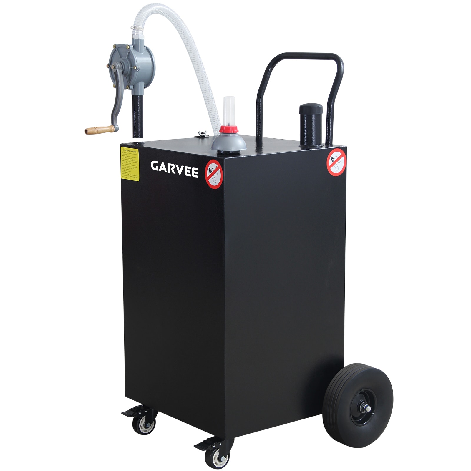 Garvee - 45 Gallon Portable Fuel Caddy Storage Tank with Manual Transfer Pump and Flat Free Wheel...